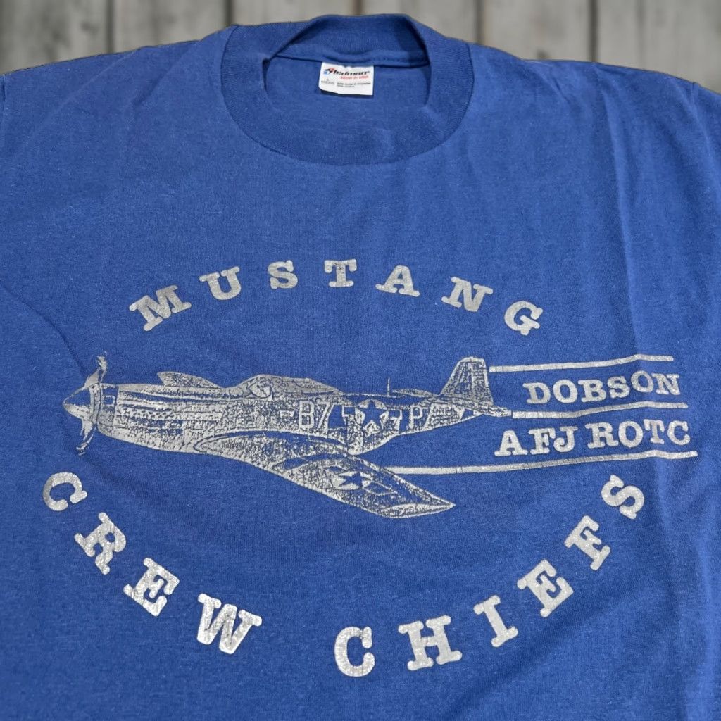 Vintage VINTAGE Stedman P-51 Mustang Crew Chiefs T-Shirt Men Large Blue Graphic Tee 90s Sportswear USA Size US L / EU 52-54 / 3 - 1 Thumbnail