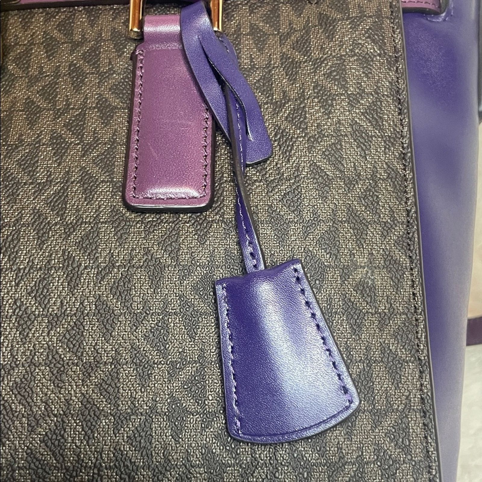 Michael Kors Michael Kors Hamilton Plum Leather Satchel Size ONE SIZE - 3 Thumbnail