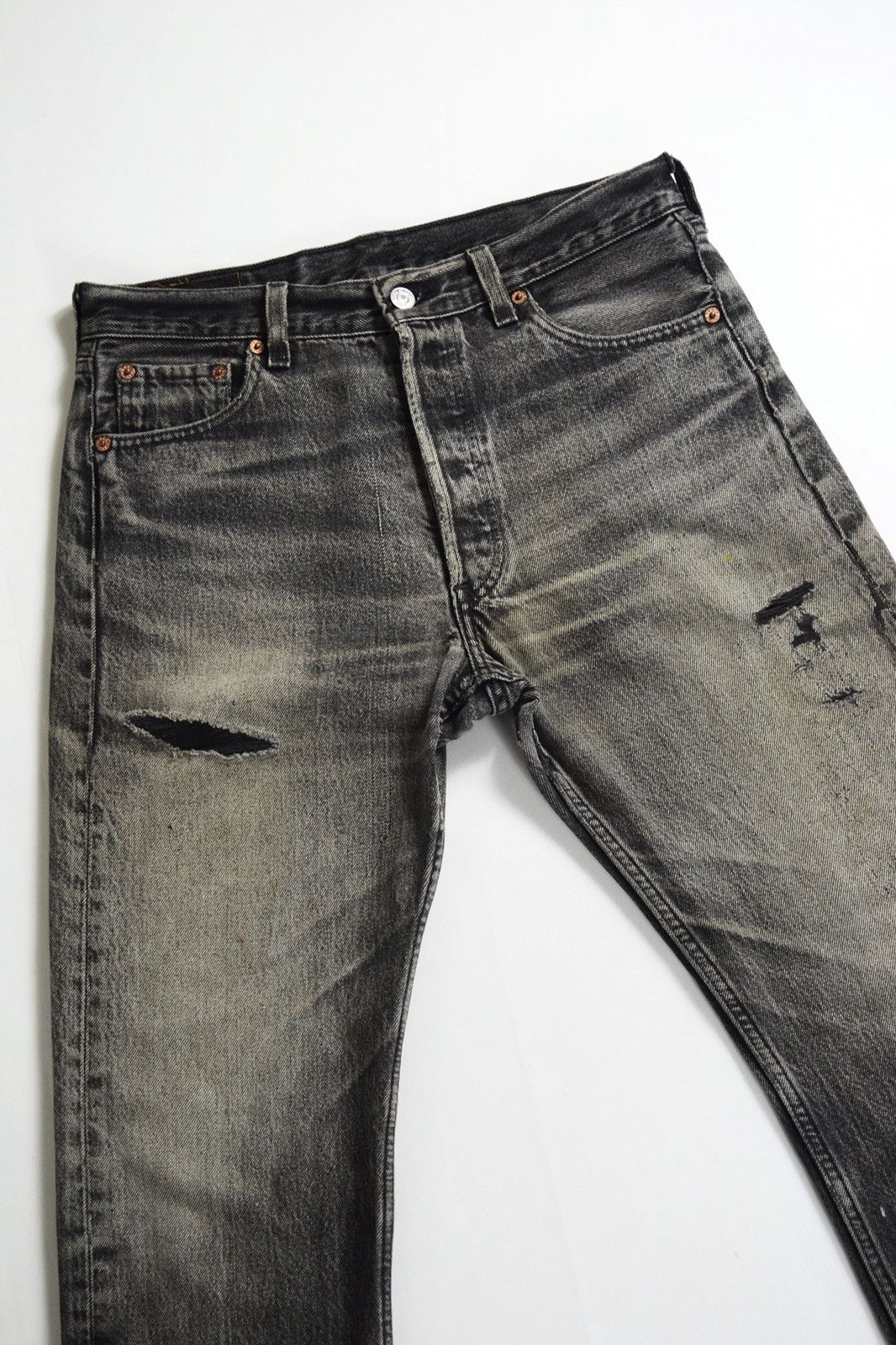 Levi's 90s Vintage Levis USA 501 Distressed Faded Denim Jeans Size US 30 / EU 46 - 10 Thumbnail