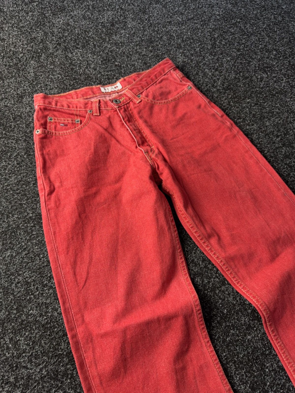 Japanese Brand × Tommy Hilfiger Tommy Hilfiger Hipster Red Flare Jeans Y2K Japanese style Size 27" / US 4 / IT 40 - 6 Thumbnail