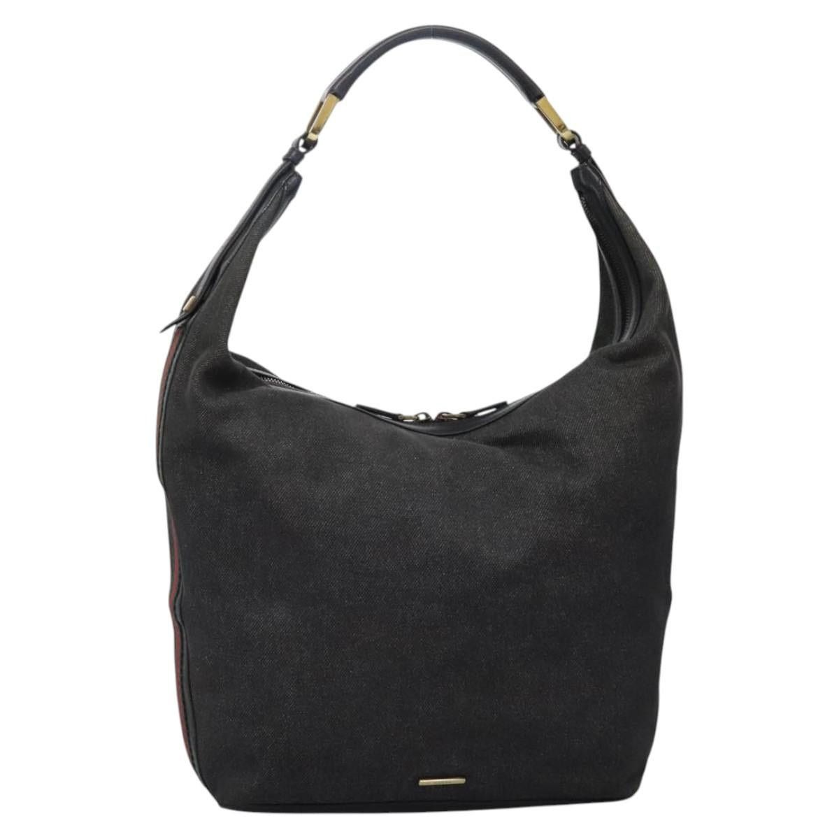 Gucci GUCCI Web Sherry Line Shoulder Bag Denim Black Red Green Size ONE SIZE - 2 Thumbnail