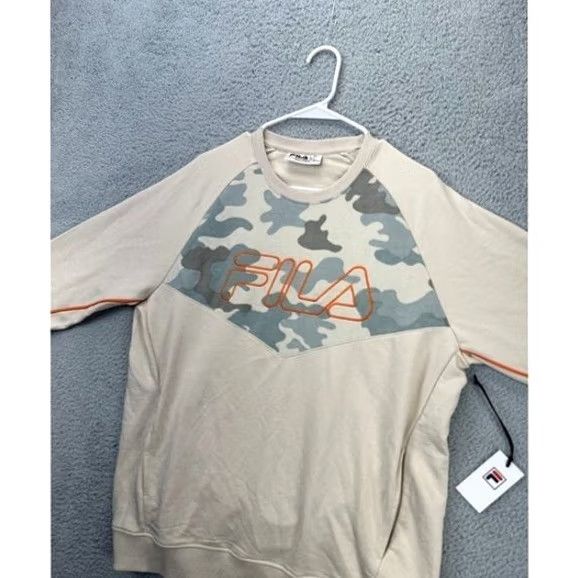 Fila FILA Reza Sweatshirt Mens Large Tan Graphic Woodland Camo Crew Neck Pullover Sweater NEW Size US L / EU 52-54 / 3 - 7 Thumbnail