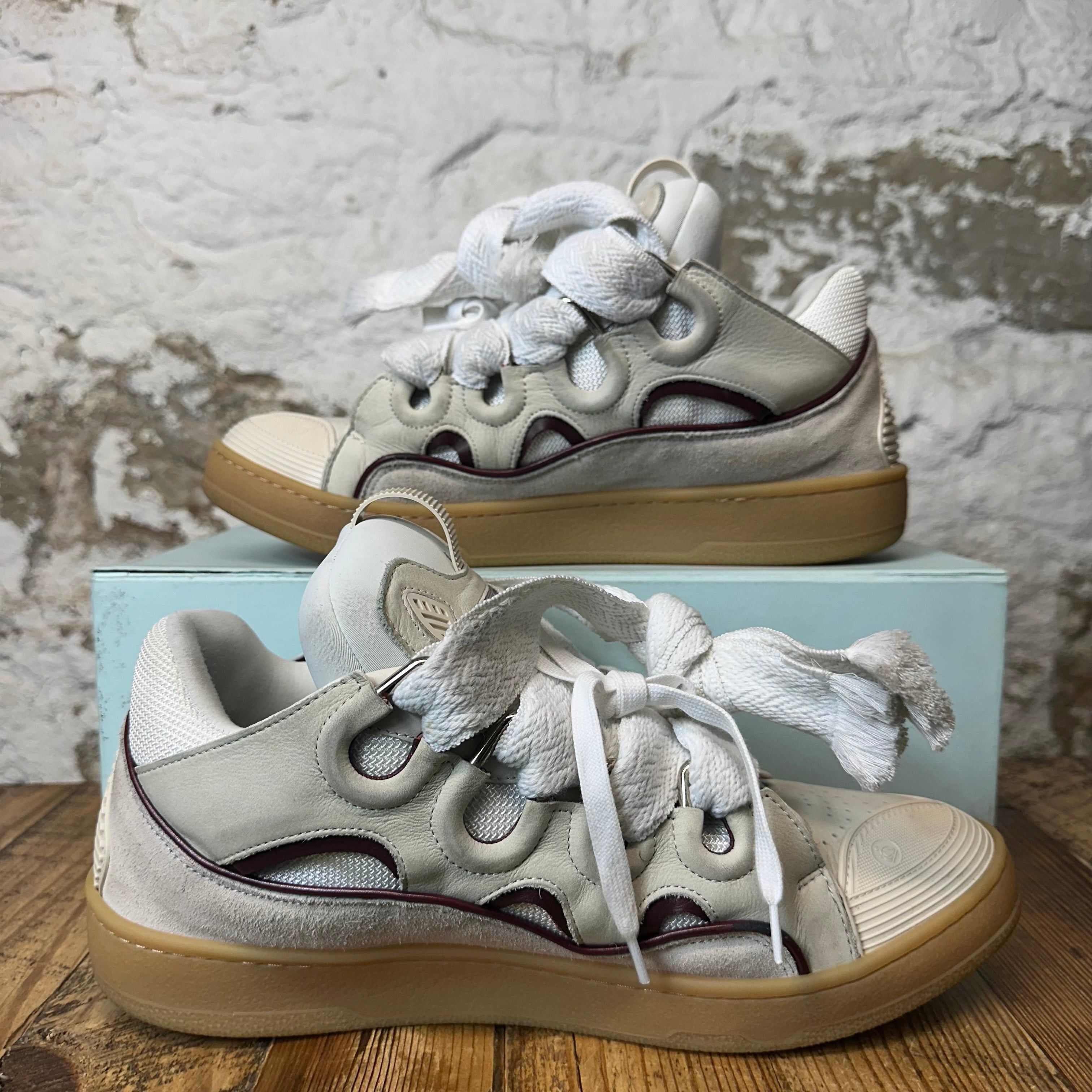 Lanvin Lanvin Curb White Lace Maroon Grey Sneaker Sz 13 (46) Size US 13 / EU 46 - 2 Thumbnail