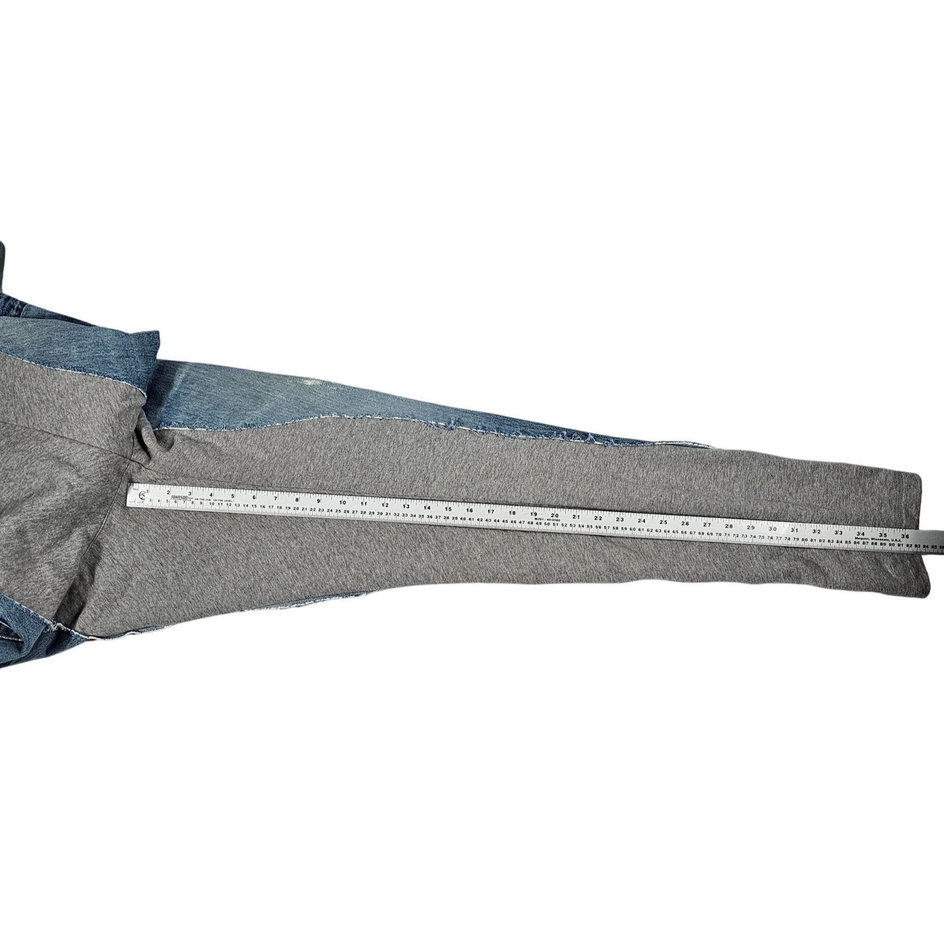 Greg Lauren 50/50 Denim / Terry Nylon Patch Long Pants Size US 40 / EU 56 - 3 Thumbnail