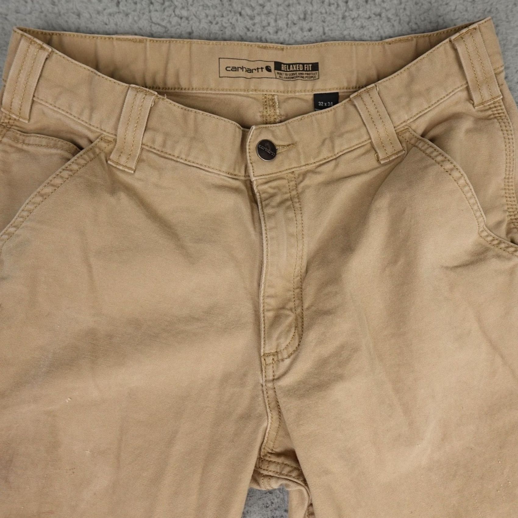 Carhartt Carhartt Carpenter Pants Mens 32x34 Brown Relaxed Fit Workwear Logo Straight 5-Pocket Canvas Pants Size US 32 / EU 48 - 4 Thumbnail