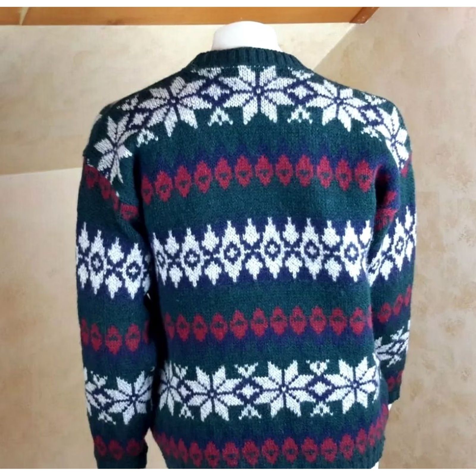Eddie Bauer VINTAGE Eddie Bauer Womens Wool Blend Nordic Ski Sweater S Green Size S / US 4 / IT 40 - 4 Thumbnail