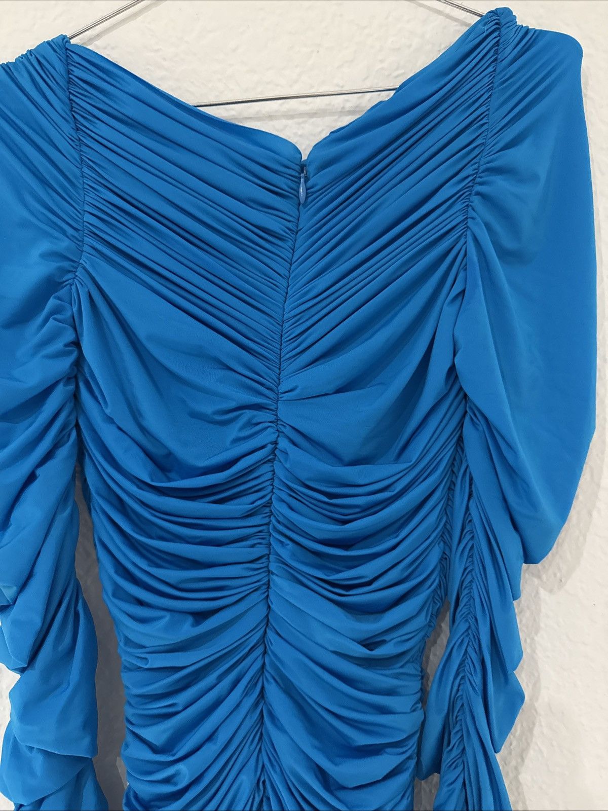 Alex Perry Elegant Blue Ruched Dress Size XS / US 0-2 / IT 36-38 - 8 Thumbnail