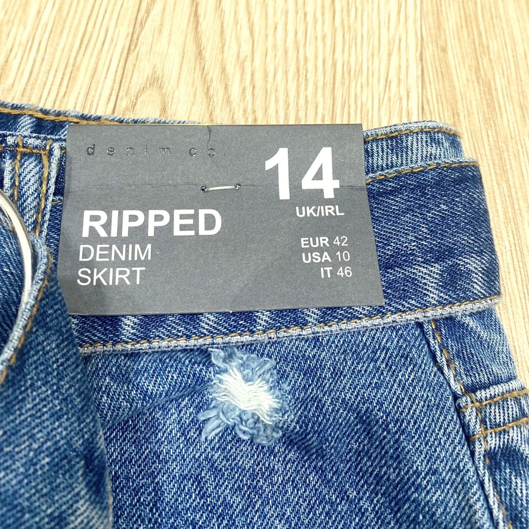 Denim & Co. Denim Co Mid Blue Ripped Skirt Size UK 14 Womens New Casual Size 36" / US 14 / IT 50 - 7 Thumbnail