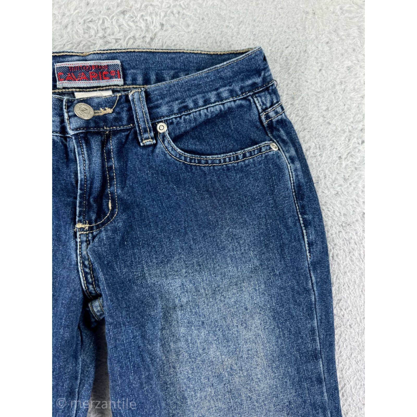 Denime Z. Cavaricci Jeans Womens 5 Blue Denim 100% Cotton Flared Low Rise 5-Pocket Design Vintage No N/A Size 27" / US 4 / IT 40 - 7 Thumbnail