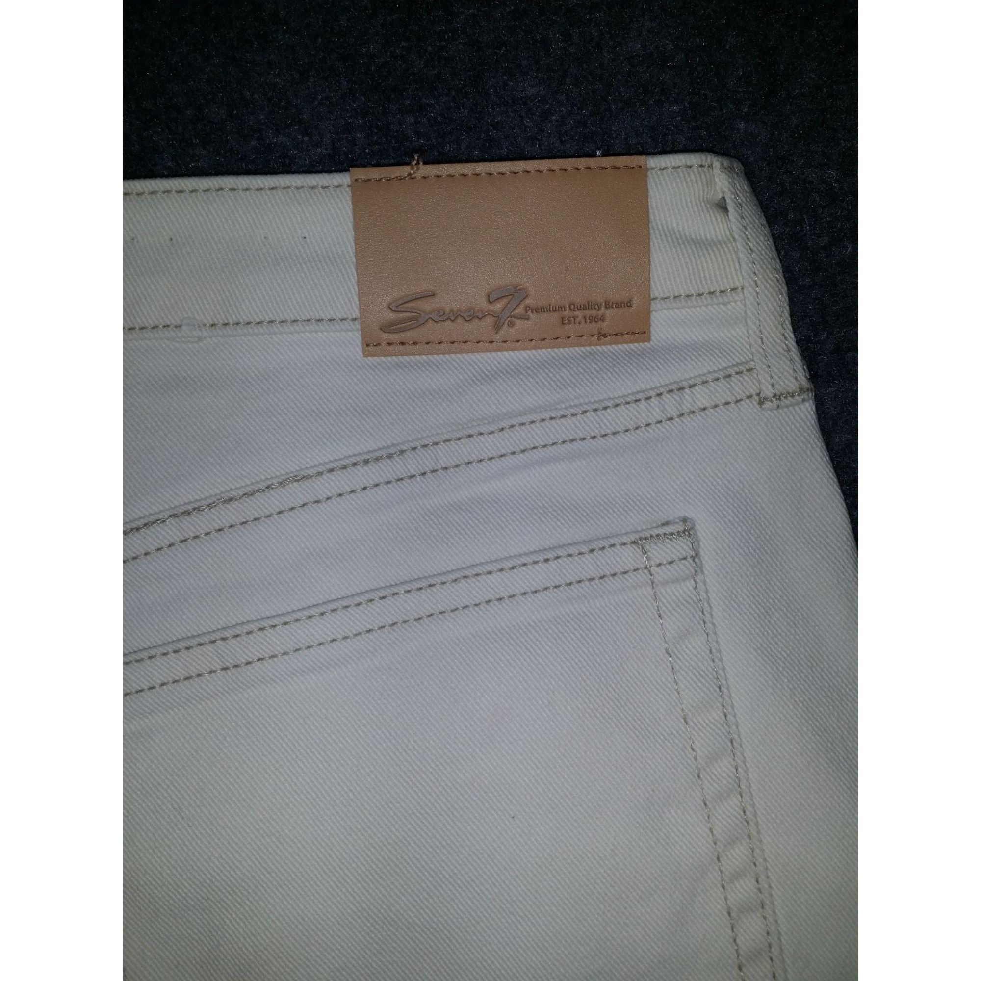 Seven 7 Seven7 Jeans Slim Straight Jeans Women Sz 12 White Denim Eve Size 34" / US 12 / IT 48 - 9 Thumbnail
