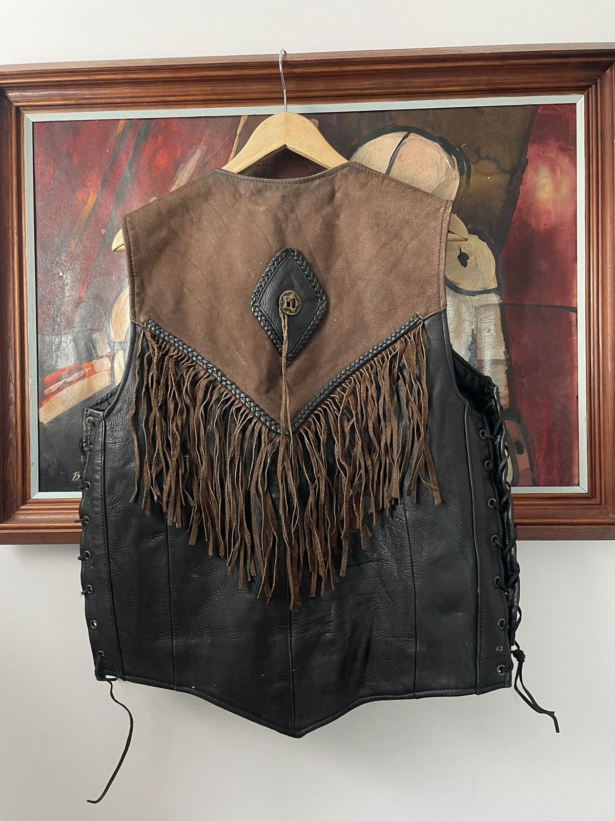 Leather Vintage Leather Vest Motorcycle Rare Y2k Moto Racing Hype Size US L / EU 52-54 / 3 - 2 Thumbnail