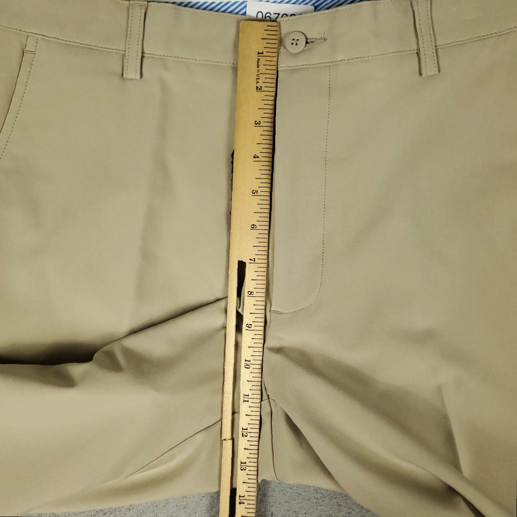 Footjoy FJ FootJoy Pants Mens 33x30 Beige Stretch Flat Front Chino Trousers - Regular Straight Pocket Men Size US 33 - 4 Thumbnail
