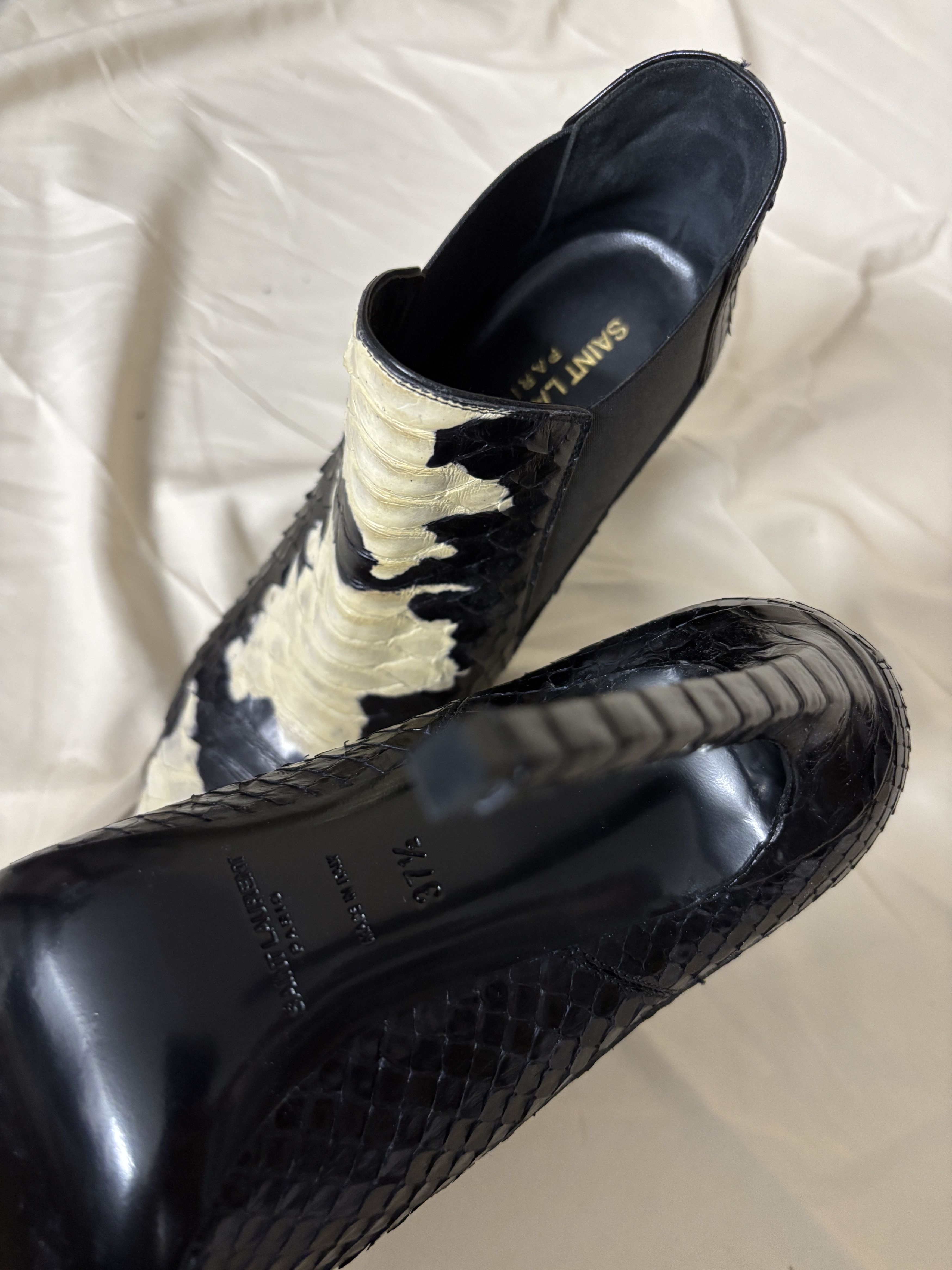 Yves Saint Laurent YSL Snakeskin Boots by Hedi Slimane - NIB, sz 37.5 Size US 7.5 / IT 37.5 - 6 Thumbnail