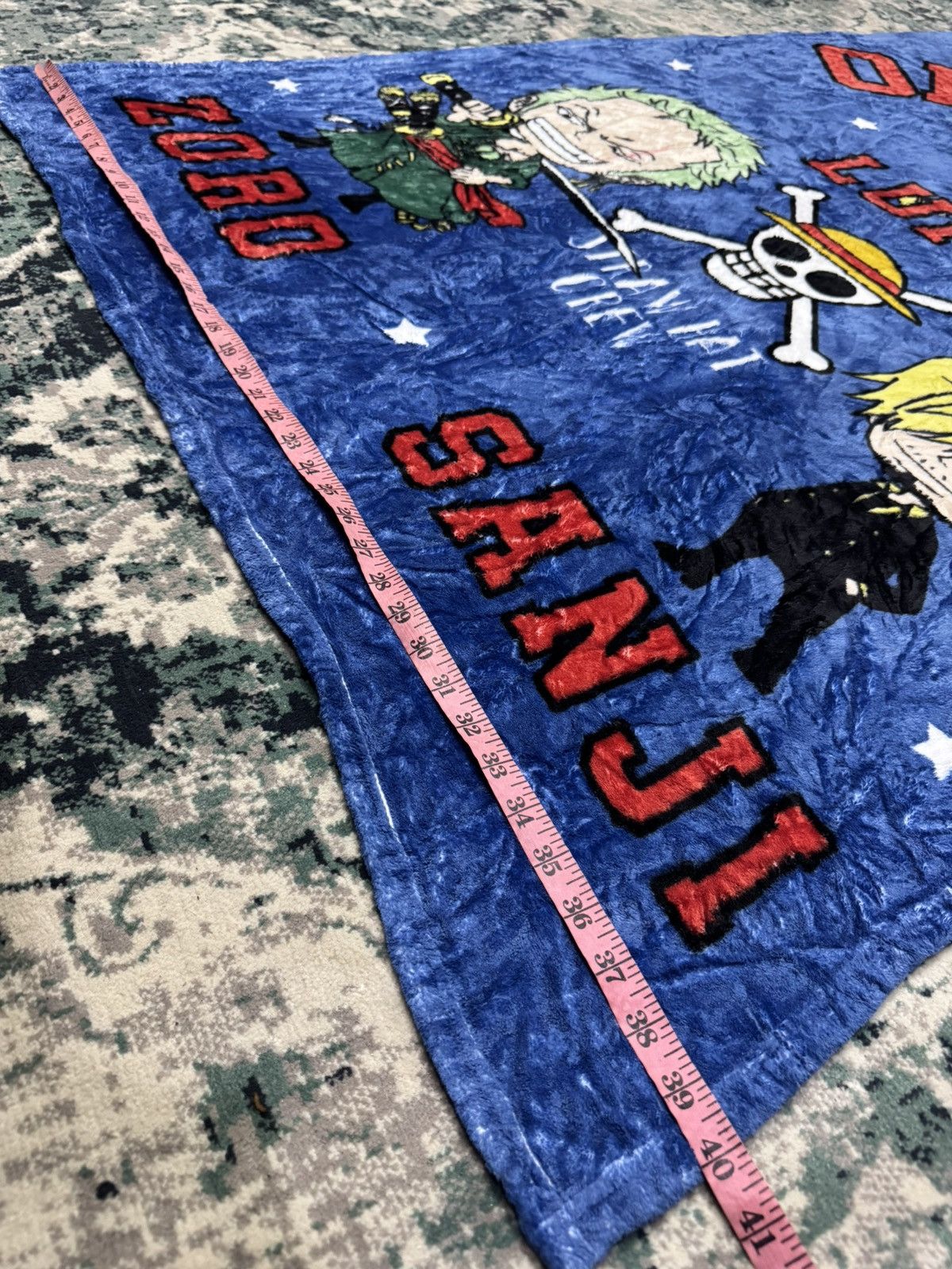 Anime × Cartoon Network × Japanese Brand VINTAGE ONE PEACE LUFFY ZORO SANJI BLANKET 3G0015 Size ONE SIZE - 3 Thumbnail