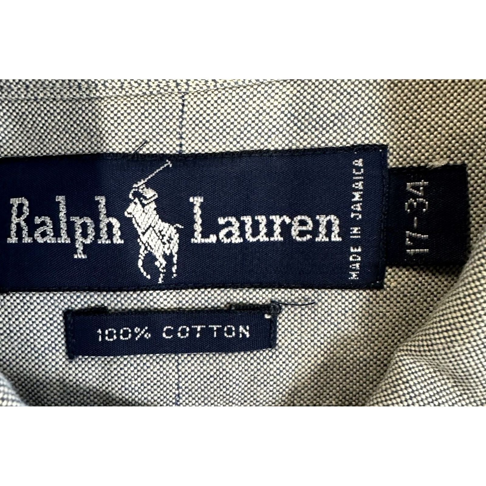 Ralph Lauren Ralph Lauren Shirt Adult 17-34 Grey Button-Down Dress Long Sleeve Men Size 46R - 4 Thumbnail