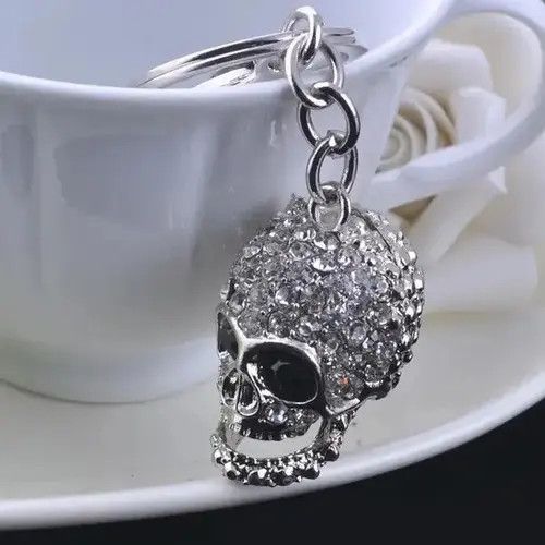 VIBE C.Zircon Inlaid Skull Head Keychain Size ONE SIZE - 3 Thumbnail