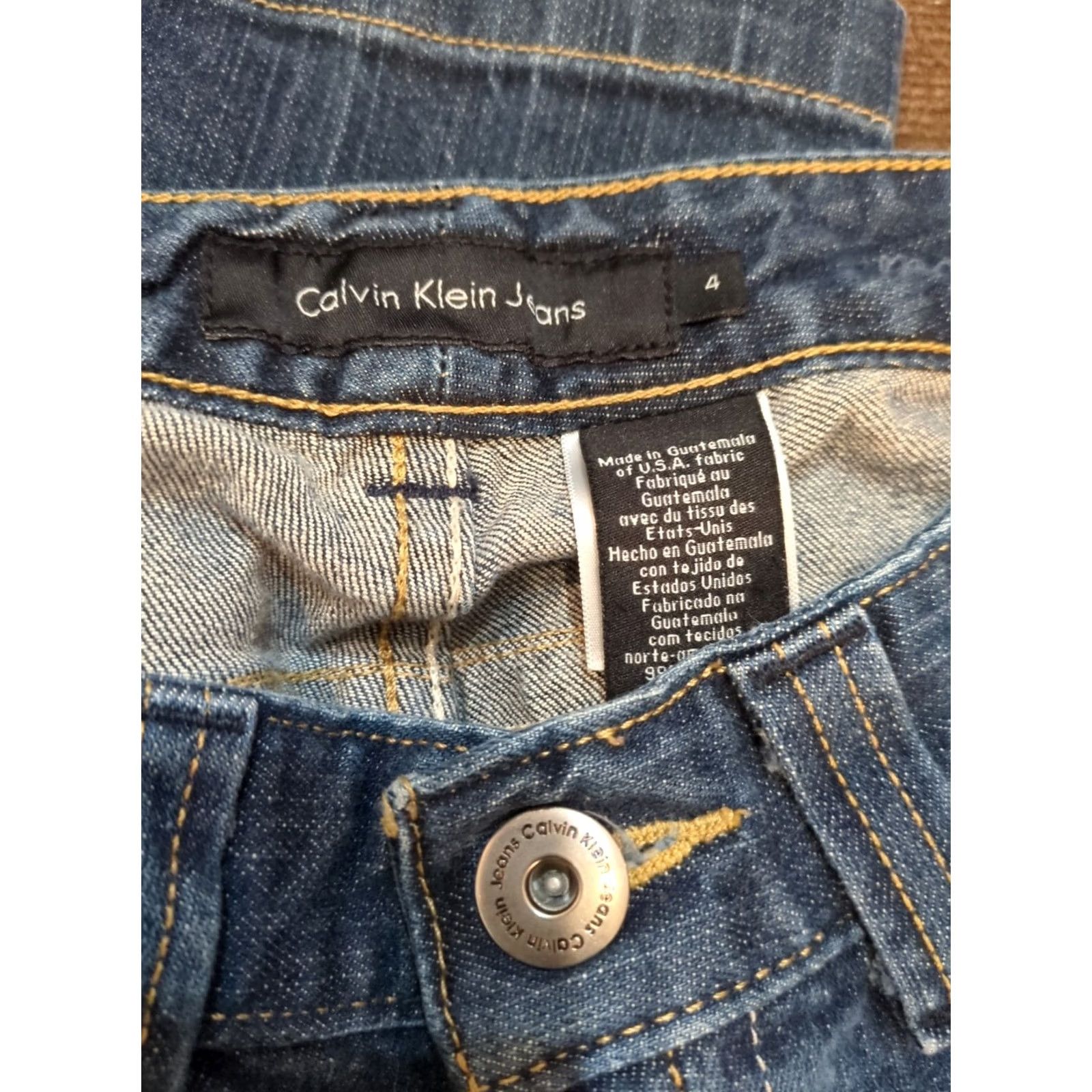 Calvin Klein Calvin Klein Jeans Modern Flare Jeans Womens Size 4 Blue Denim Cotton Spandex Elastane Zip Button Pockets Stretch Regular 30" Waist Size 27" / US 4 / IT 40 - 2 Thumbnail