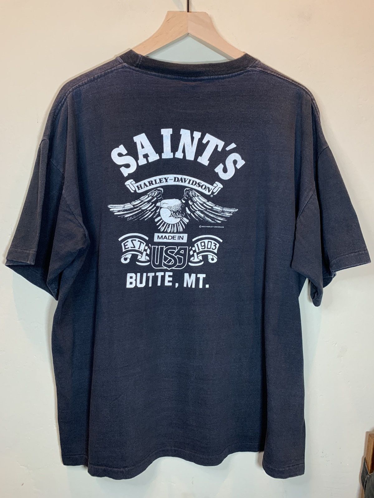 Harley Davidson × Vintage RARE Vintage 80’s Harley Davidson Proud To Be American Shirt Size US XL / EU 56 / 4 - 2 Thumbnail