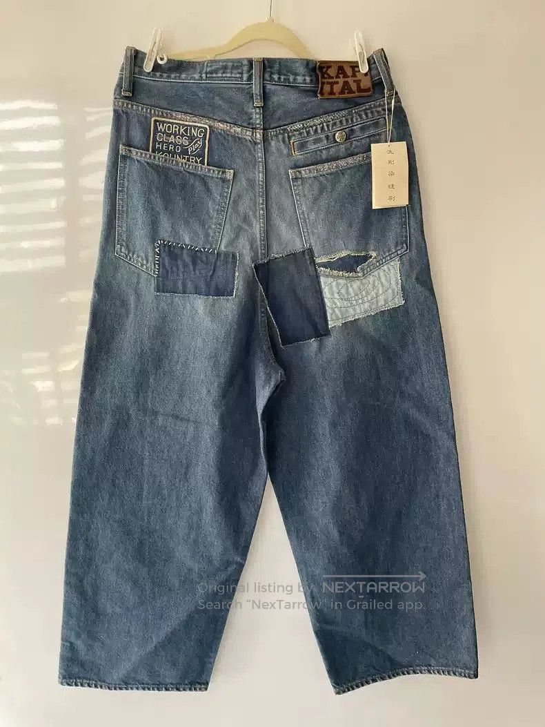 Kapital kapital Balloon pants stitching patch washed jeans. Size US 32 / EU 48 - 2 Thumbnail