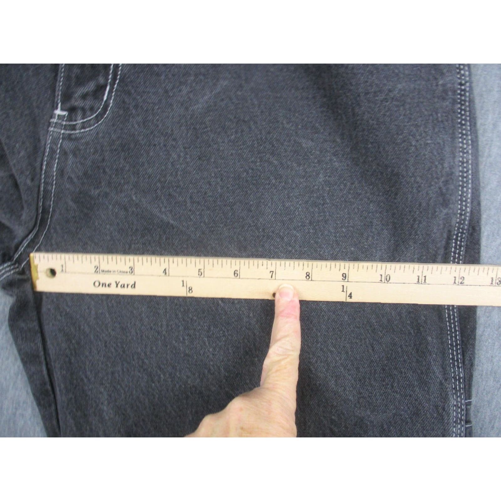 Denime Tuff Jeans Mens 34x34 Gray Carpenter Cargo Straight Leg 5 Pocket Denim Workwear Size US 34 / EU 50 - 7 Thumbnail