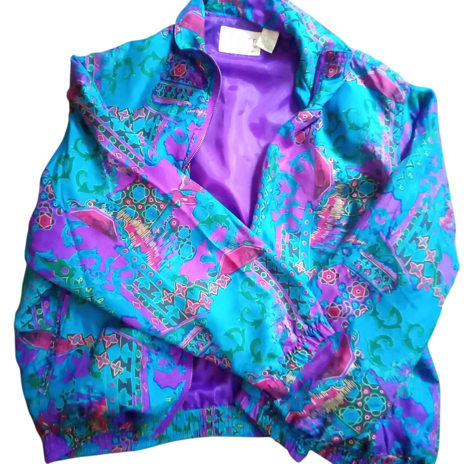 Vintage Vintage windbreaker silk Purple 80s Retro USA Size S / US 4 / IT 40 - 1 Thumbnail