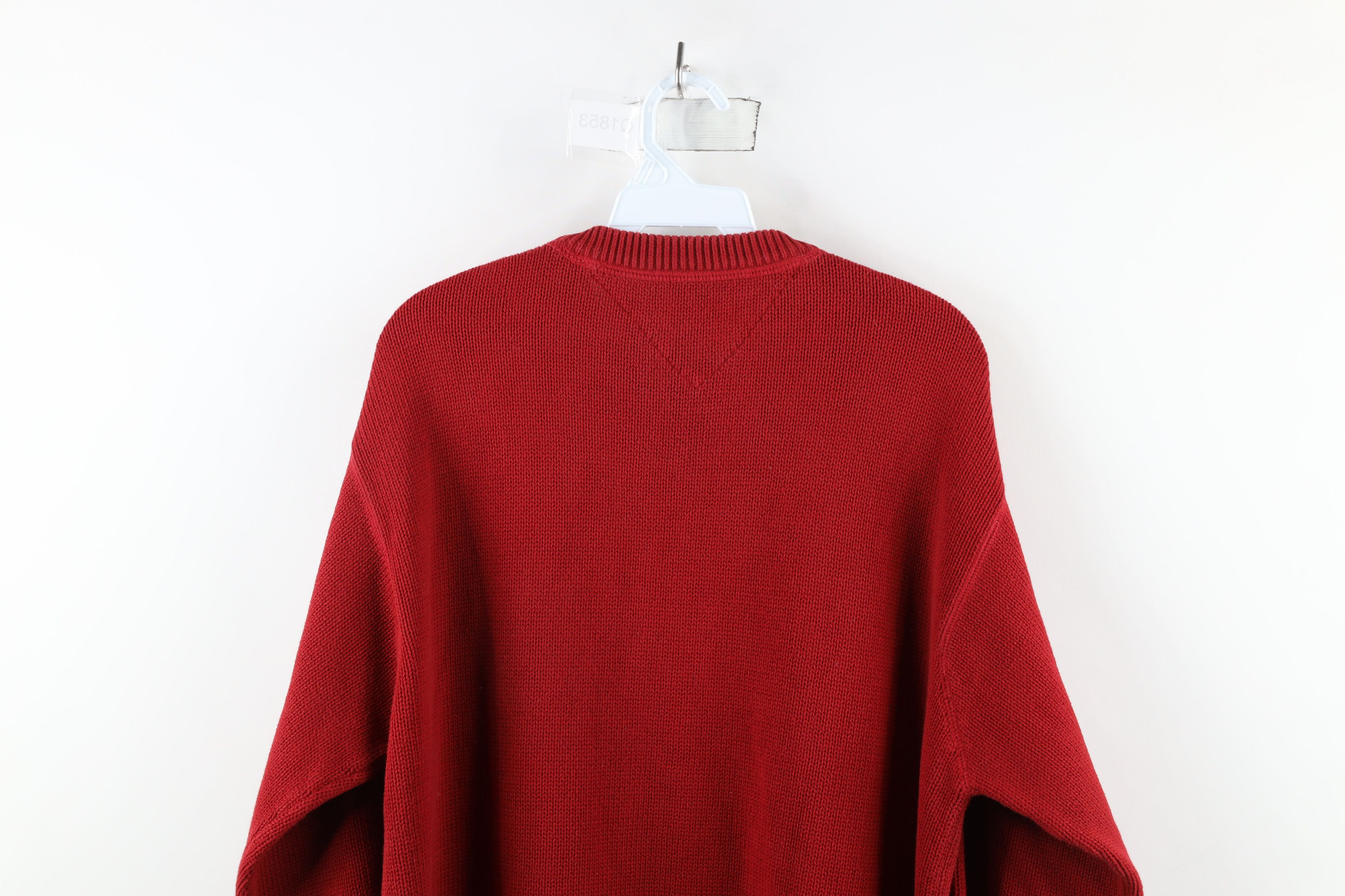 Tommy Hilfiger Vintage 90s Tommy Hilfiger Heavyweight Knit Sweater Red Size US L / EU 52-54 / 3 - 9 Thumbnail