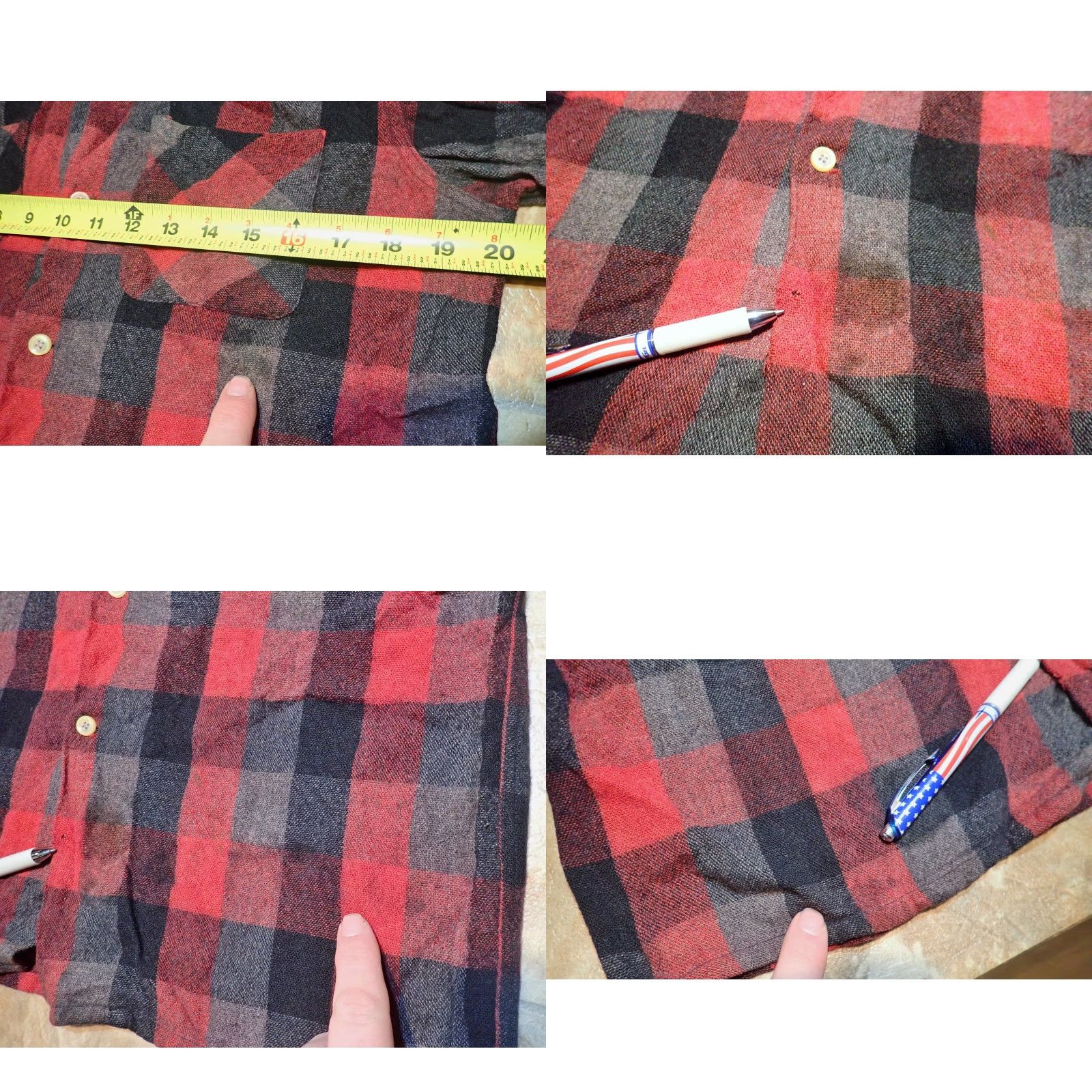 Vintage VINTAGE Maywoods Shirt M Men Wool Flannel Red Black Plaid 50s 60s Workwear Pockets Button-Up Wool or Wool blend Vintage 1950s 1960s Mens Size US M / EU 48-50 / 2 - 8 Thumbnail