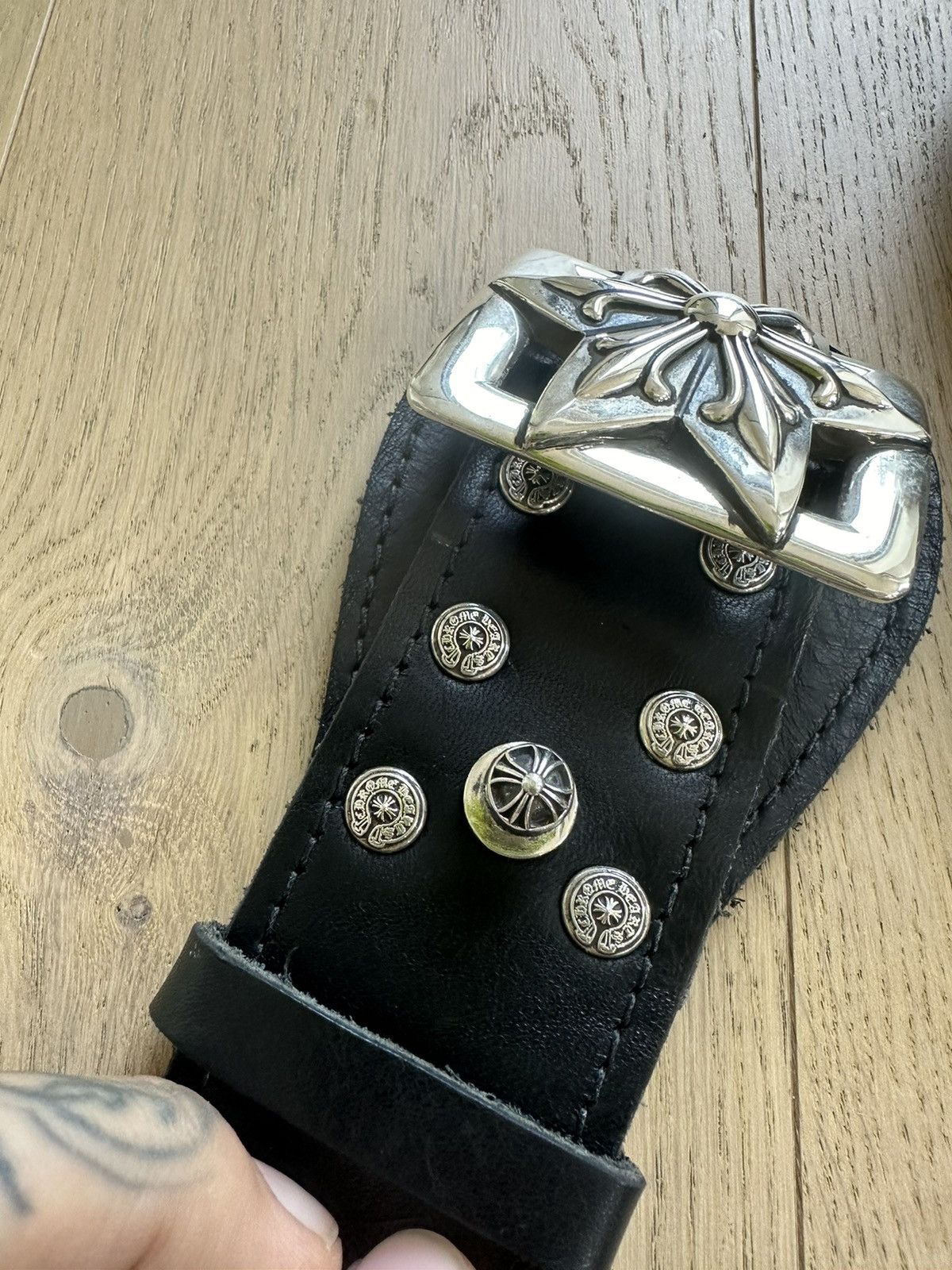 Chrome Hearts Chrome Hearts NEW sz 40 XXXXL Leather Belt Size 40 - 7 Thumbnail