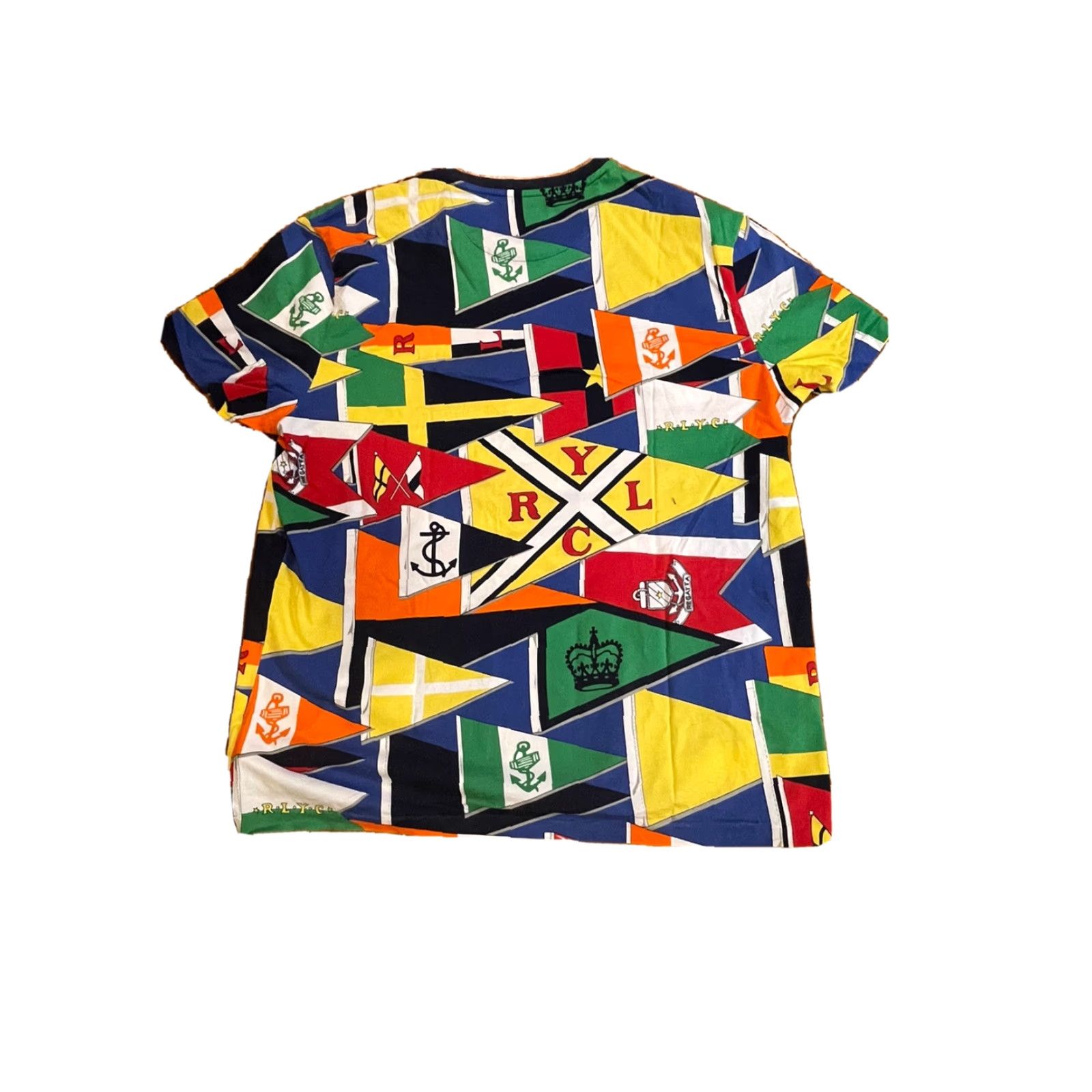 Polo Ralph Lauren Polo Ralph Lauren Shirt Mens XL RLYC Flag Print Yacht Club Multicolor Cotton Short Sleeve Regular Fit T-Shirt Club Mens Size US XL / EU 56 / 4 - 2 Thumbnail