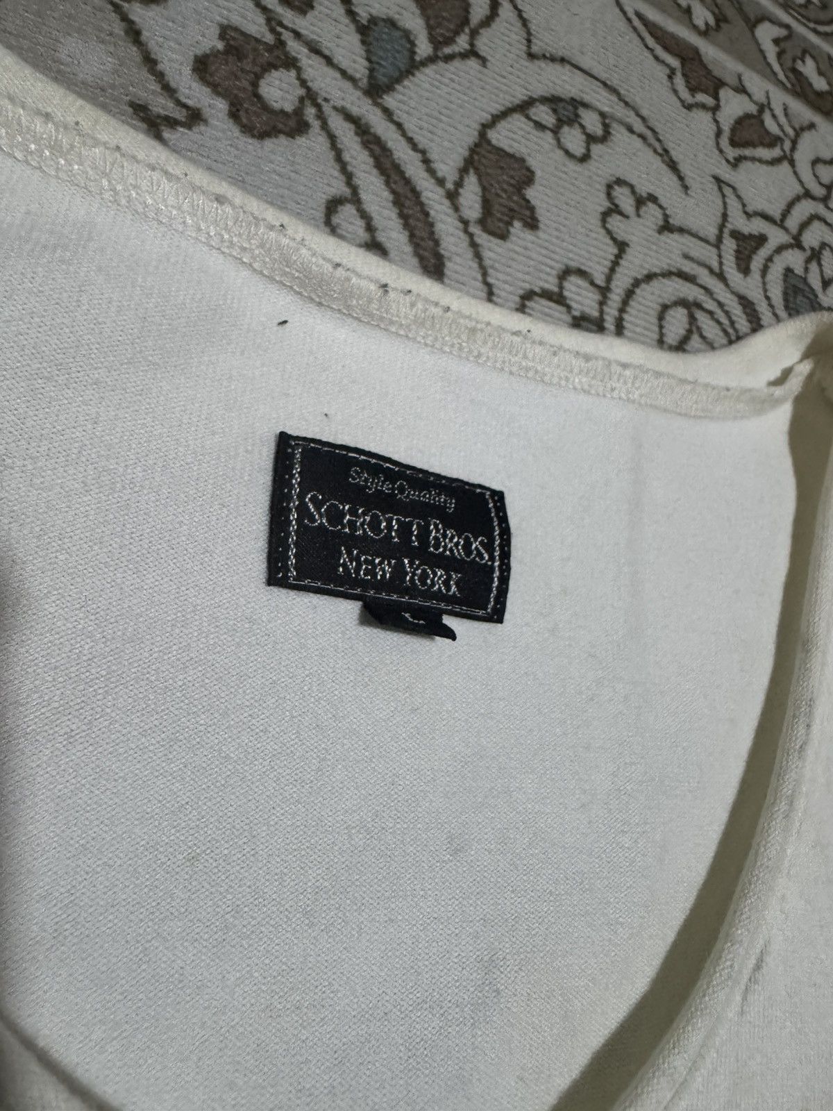 Schott × Vintage Vtg Plain White Schott Bros NY Leather Pocket Size US L / EU 52-54 / 3 - 5 Thumbnail