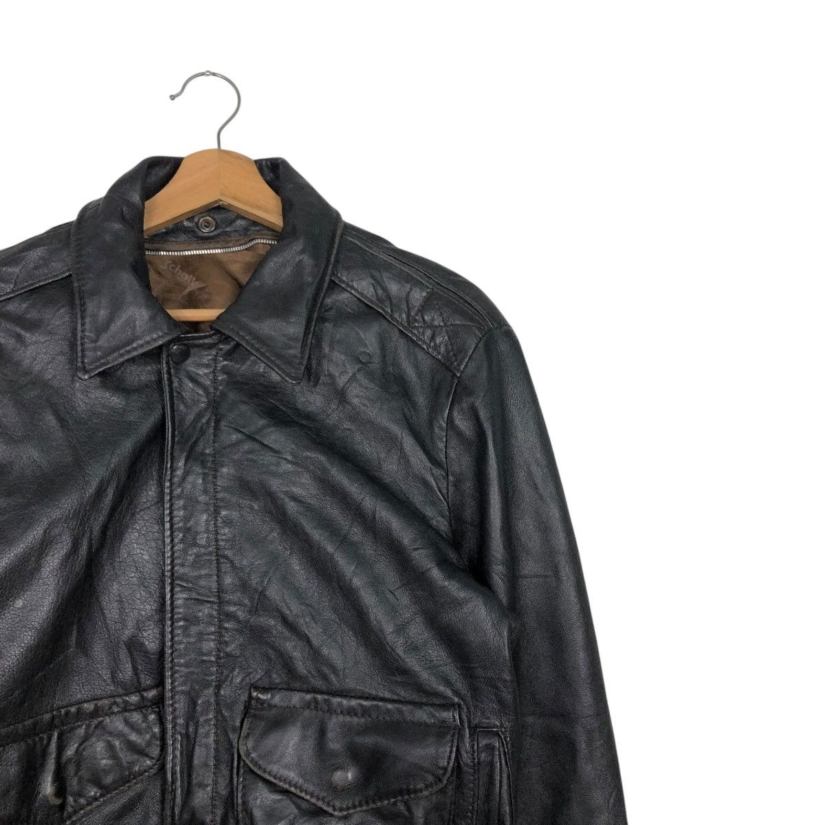 Schott 🔥VINTAGE BIKER LEATHER JACKET SCHOTT MADE IN USA BLANKET Size US M / EU 48-50 / 2 - 8 Thumbnail