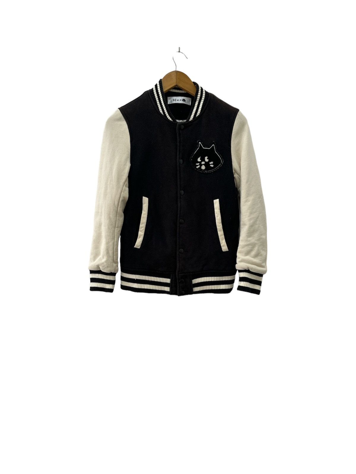 Ne-net Varsity Jacket Cat Logo Two Tone Color Issey Miyake