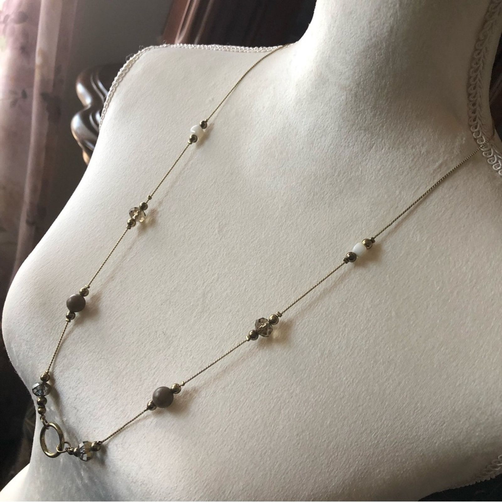 Jewelry Elegant minimalistic beaded gold tone chain necklace NWT Size ONE SIZE - 4 Thumbnail