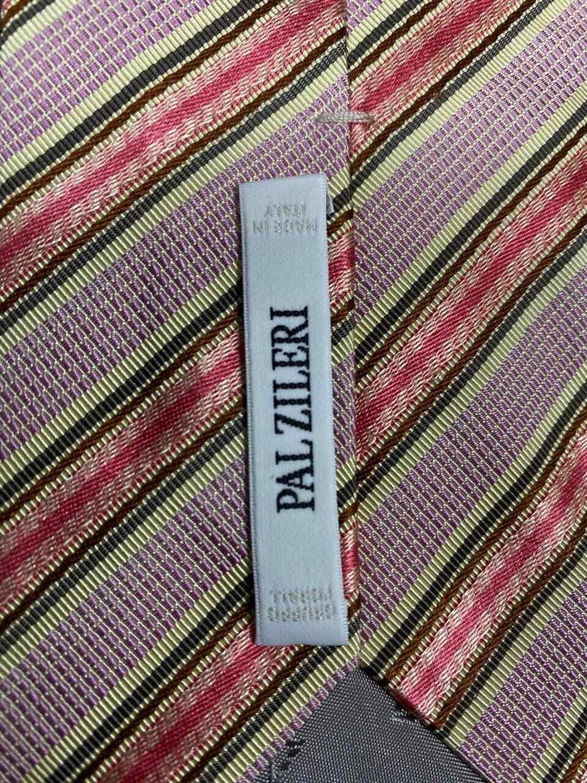 Pal Zileri NWT Pal Zileri Unico Cravate Striped Silk Tie in Pink Size ONE SIZE - 11 Thumbnail