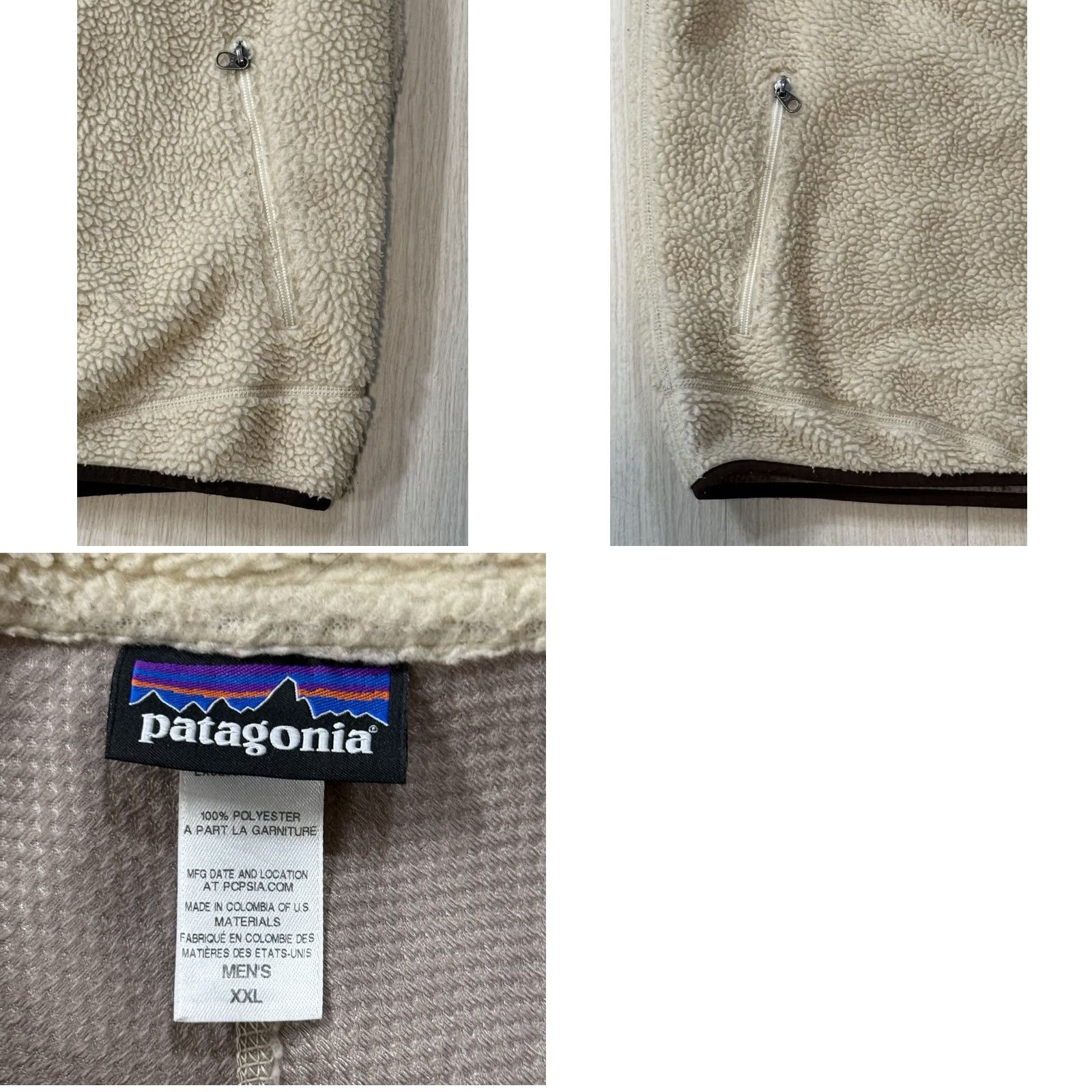 Patagonia VINTAGE Patagonia Men's Vest Classic Retro-X XX-Large Deep Pile Beige Zip Pocket Windbreaker All Seasons Outdoor Hiking Retro 2014 Collection Mens Size US XXL / EU 58 / 5 - 8 Thumbnail