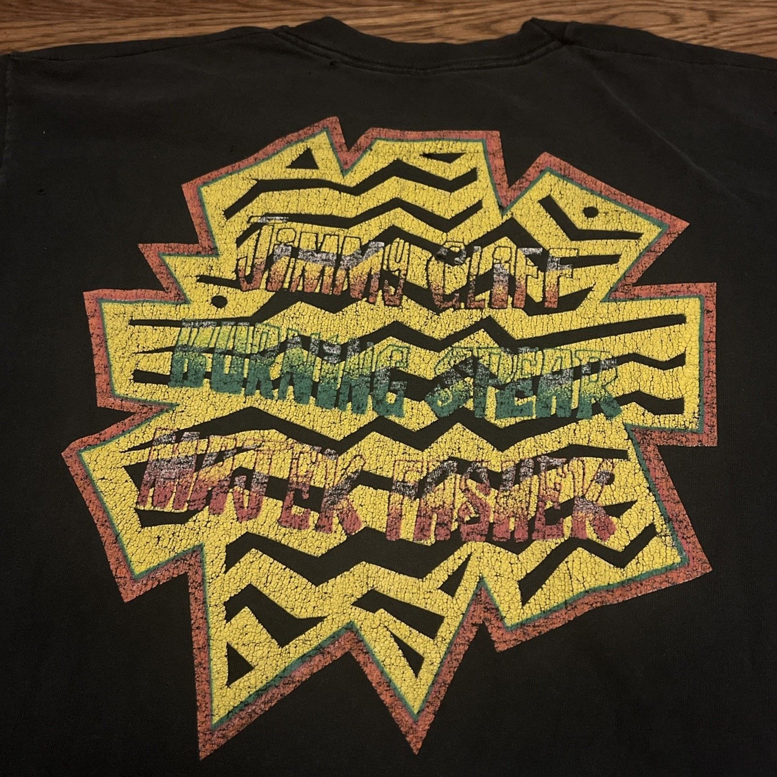 Fruit Of The Loom Vintage Burning Spear Jimmy Cliff Concert T-shirt 92 Reggae Size US L / EU 52-54 / 3 - 11 Thumbnail