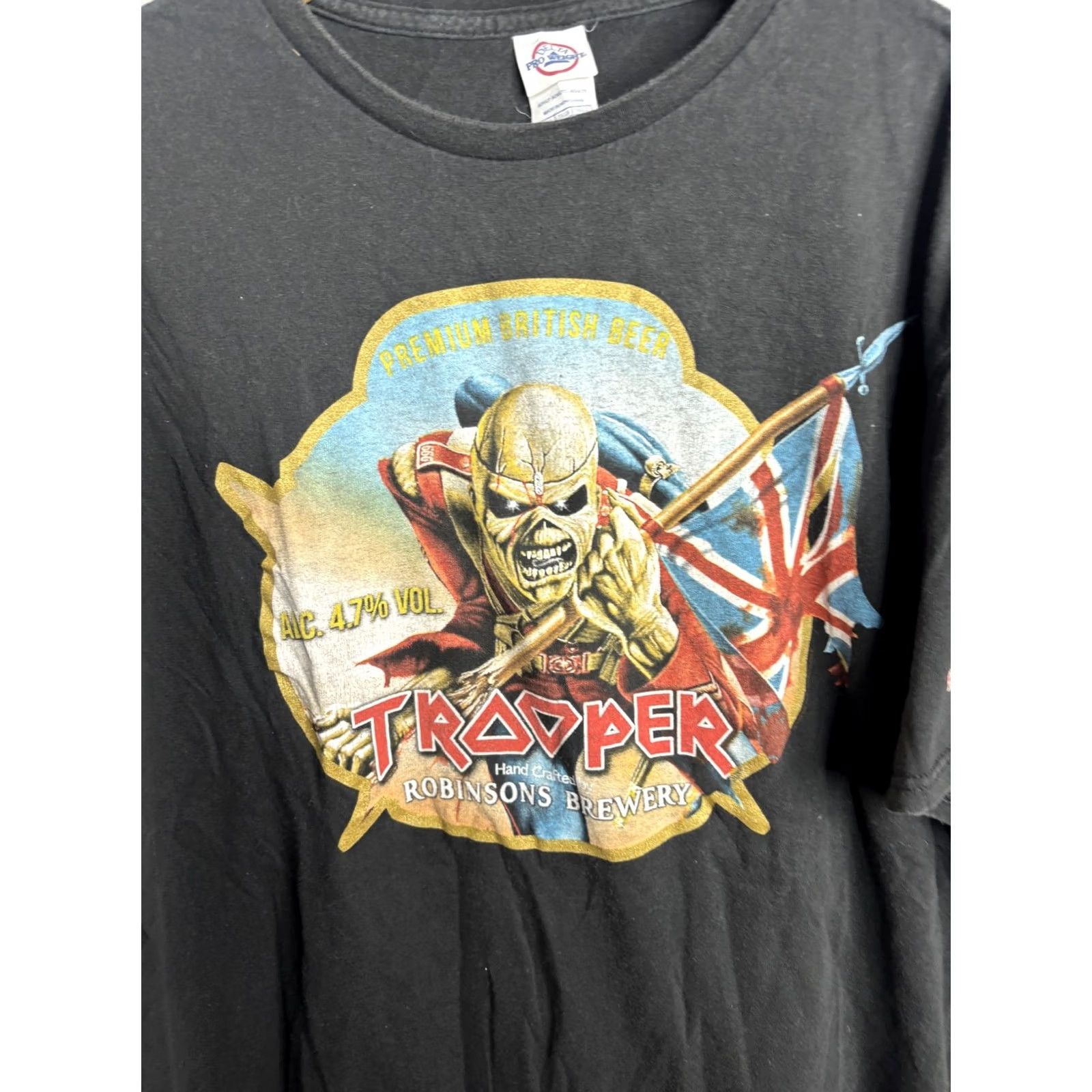 Delta Iron Maiden Trooper Beer Shirt Mens XL Black Delta Graphic Tee Crew Neck Short Sleeve Rock Metal Band Eddie Size US XL / EU 56 / 4 - 3 Thumbnail