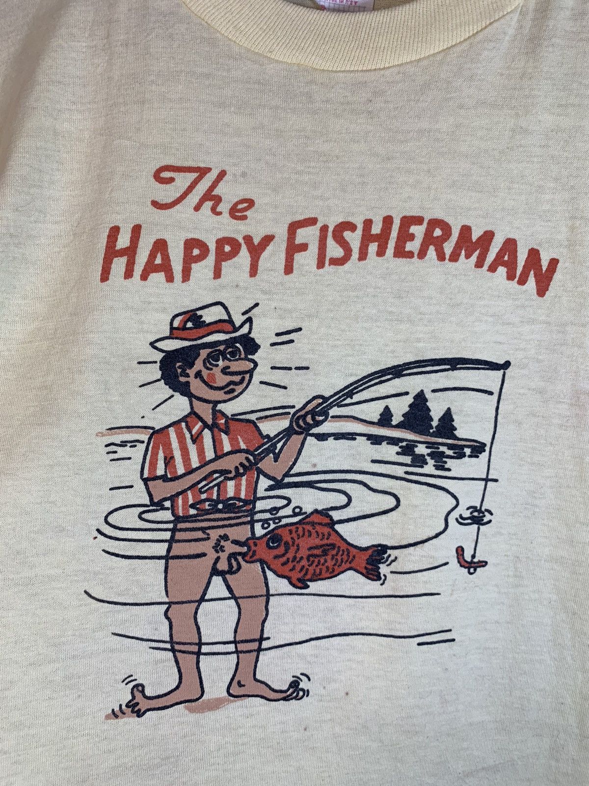 Vintage *RARE* Vintage The Happy Fisherman Explicit Funny Art Shirt Size US XL / EU 56 / 4 - 3 Thumbnail