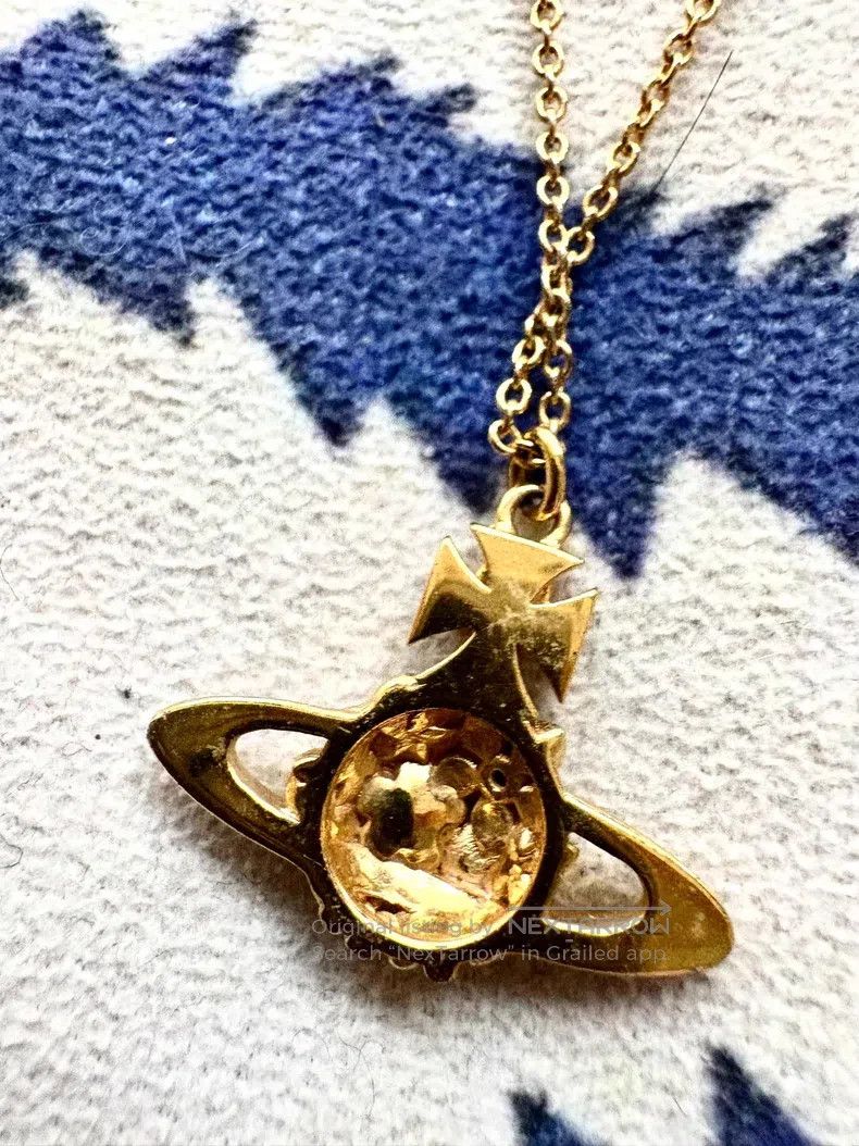 Vivienne Westwood Vivienne Westwood Vintage Pink Flower Saturn Necklace Size ONE SIZE - 4 Thumbnail