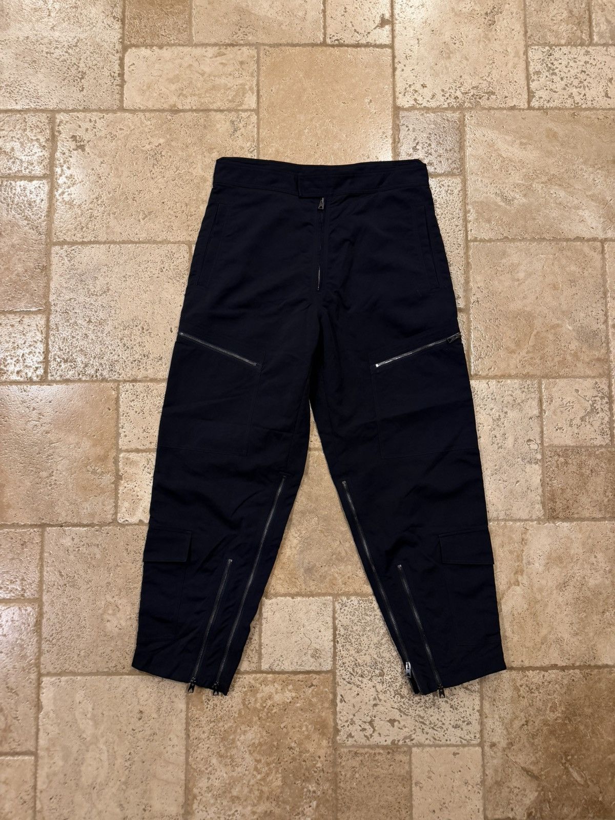 Bottega Veneta Bottega Veneta Tricot Multi Zip Cuff Cargo Black Nylon Pants Size US 34 / EU 50 - 1 Thumbnail