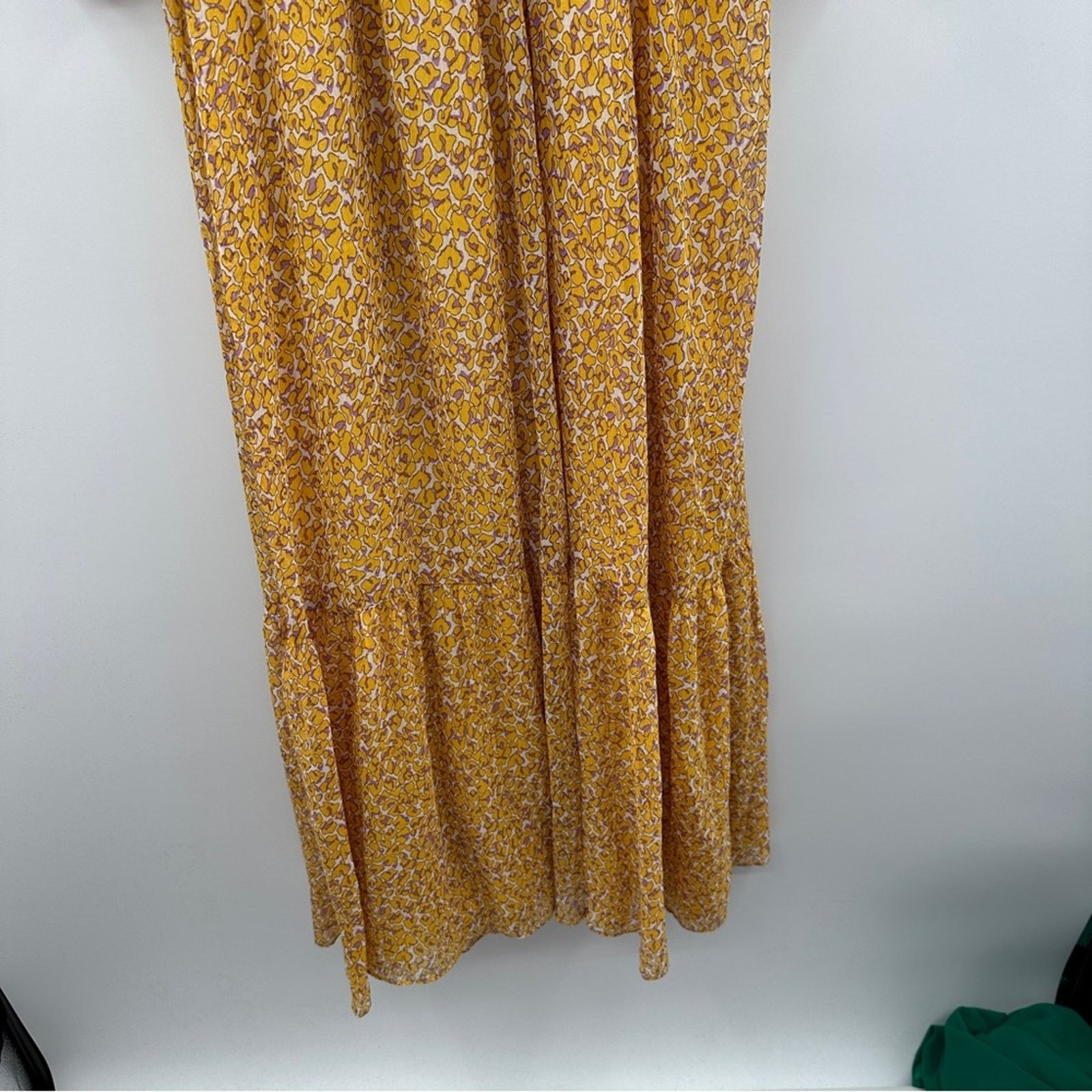 Other Traffic People Perk Things Up Yellow Printed Maxi Dress Size L / US 10 / IT 46 - 4 Thumbnail