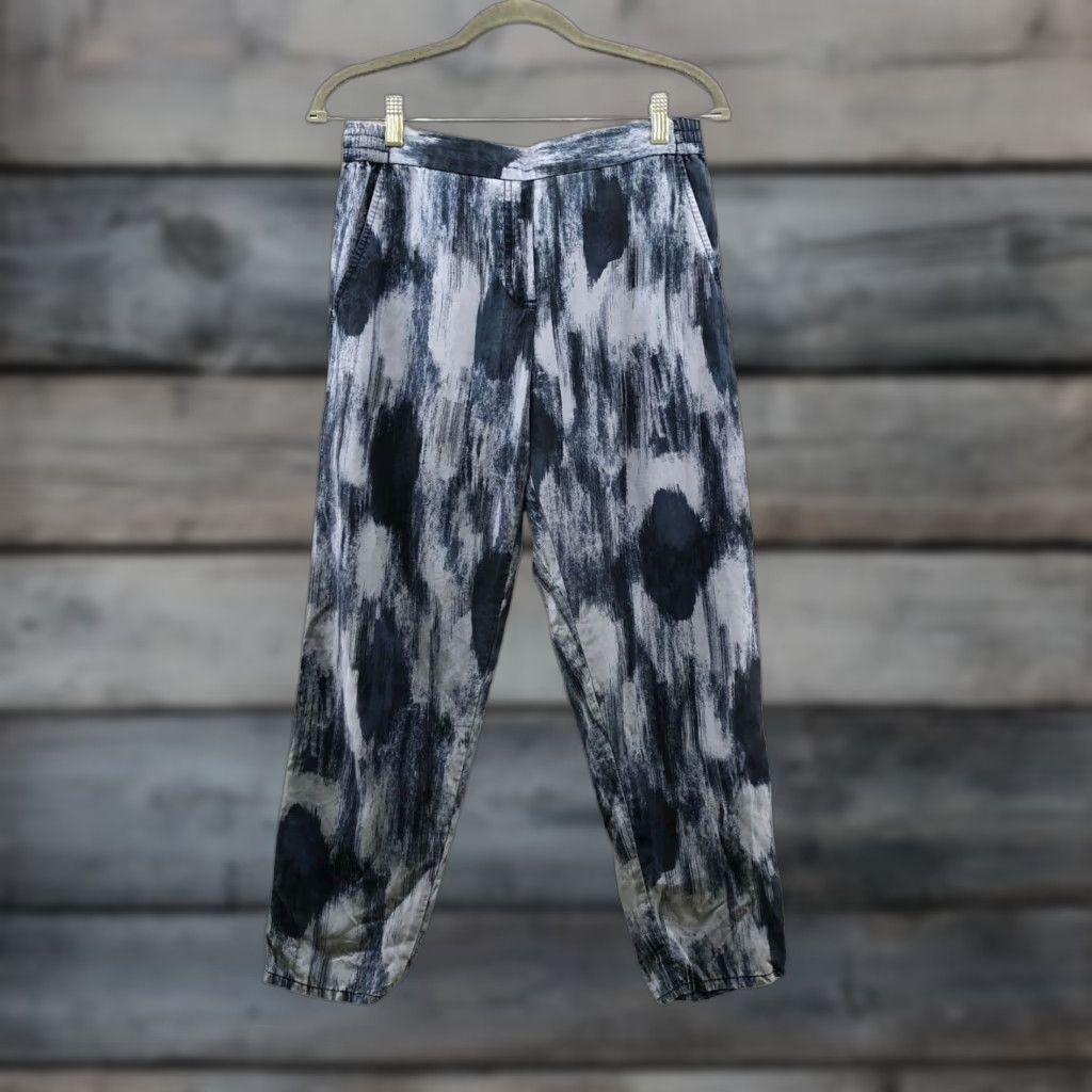 Gap GAP Blue Tie Dye Pull On Pants Womens S Lyocell High Rise Ankle Bohemian Size 28" / US 6 / IT 42 - 1 Thumbnail