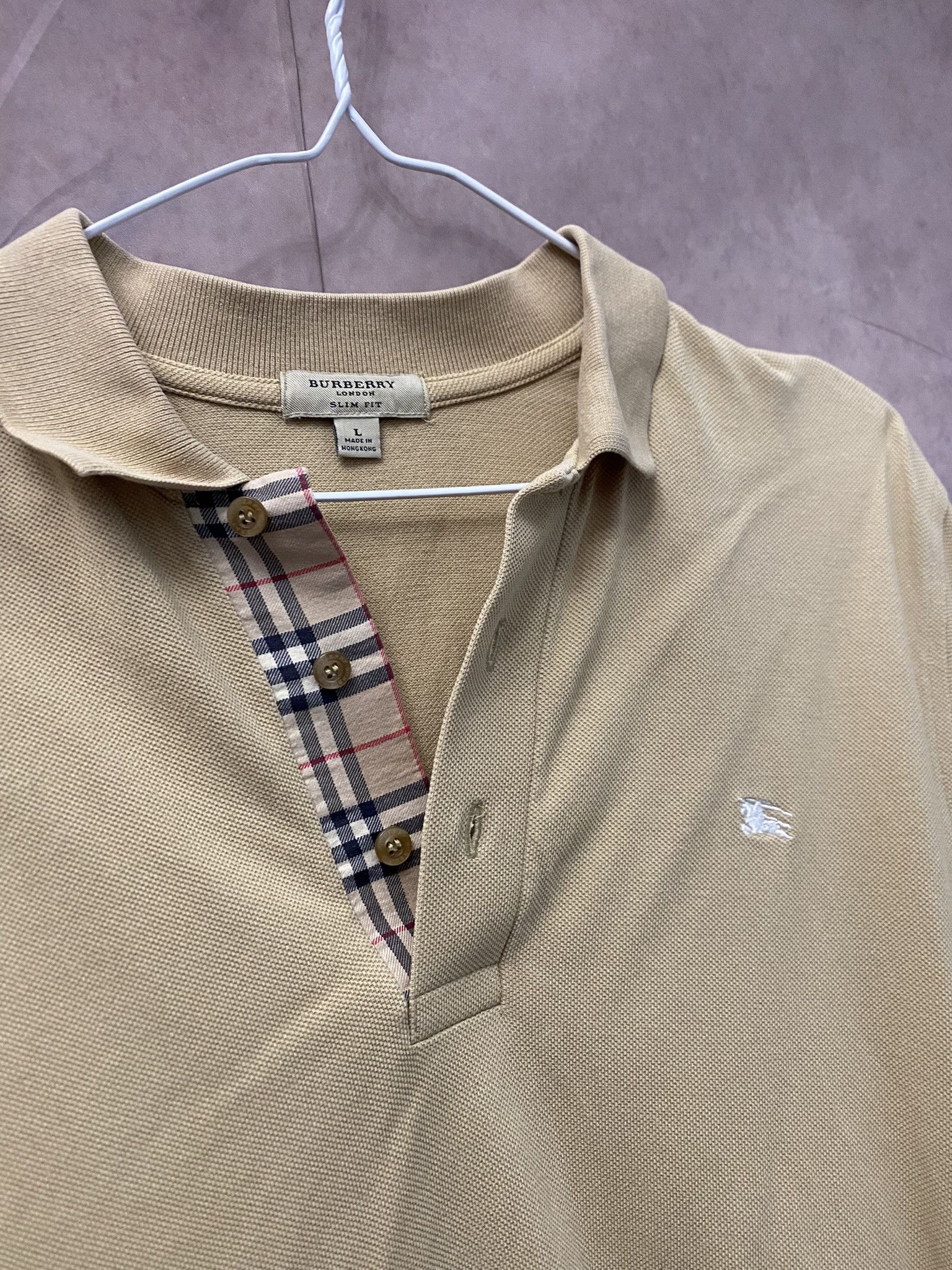 Burberry × Designer Burberry Polo Nova Check Luxury Size US L / EU 52-54 / 3 - 3 Thumbnail