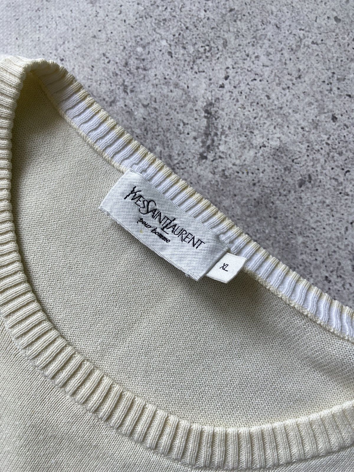 Vintage × Yves Saint Laurent Yves Saint Laurent Vintage Embroidered Big Logo Sweater Size US XL / EU 56 / 4 - 4 Thumbnail