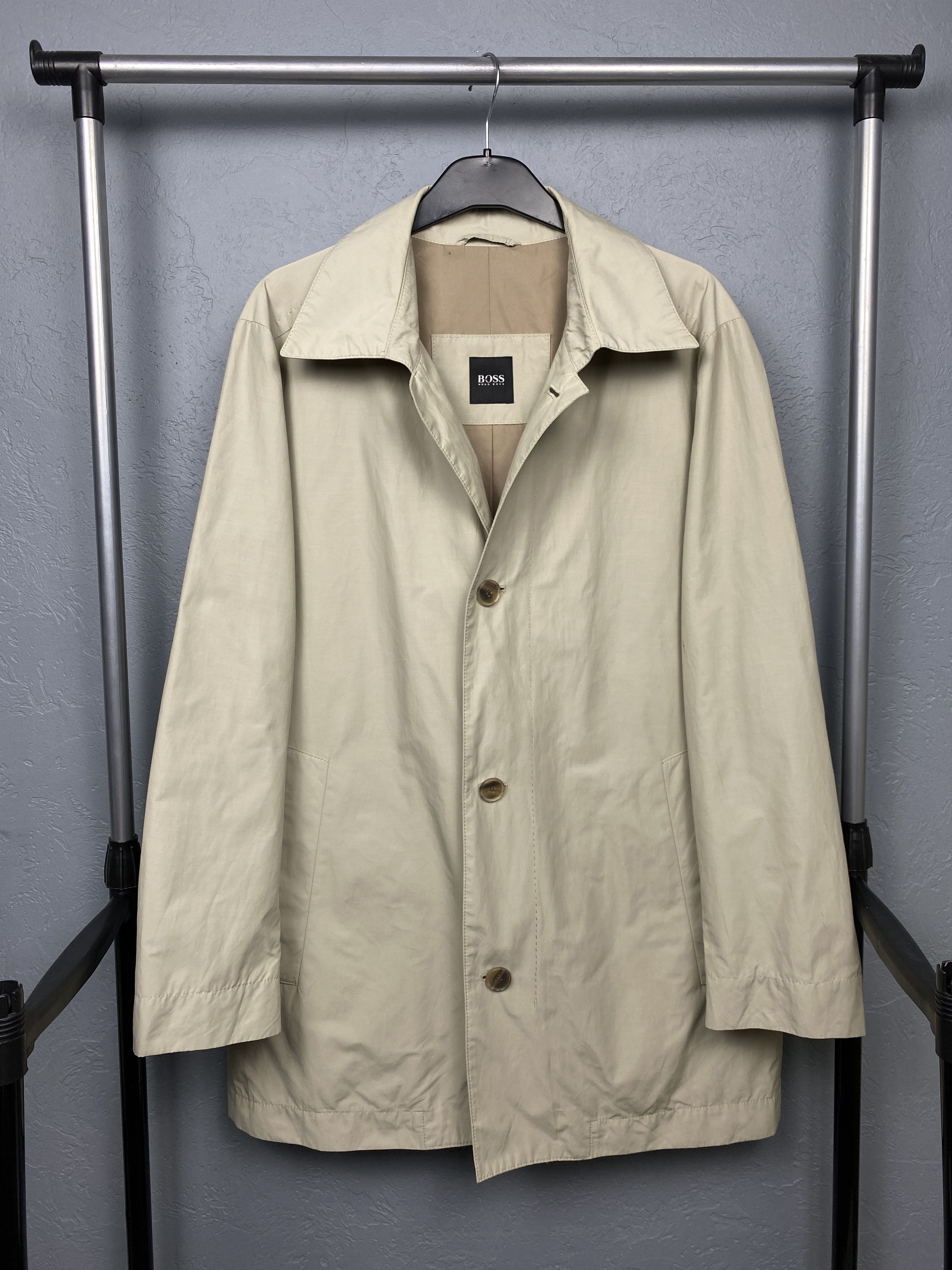 Hugo Boss × Vintage Hugo Boss Vintage Mens Nylon Trench Coat Jacket Size US L / EU 52-54 / 3 - 1 Thumbnail