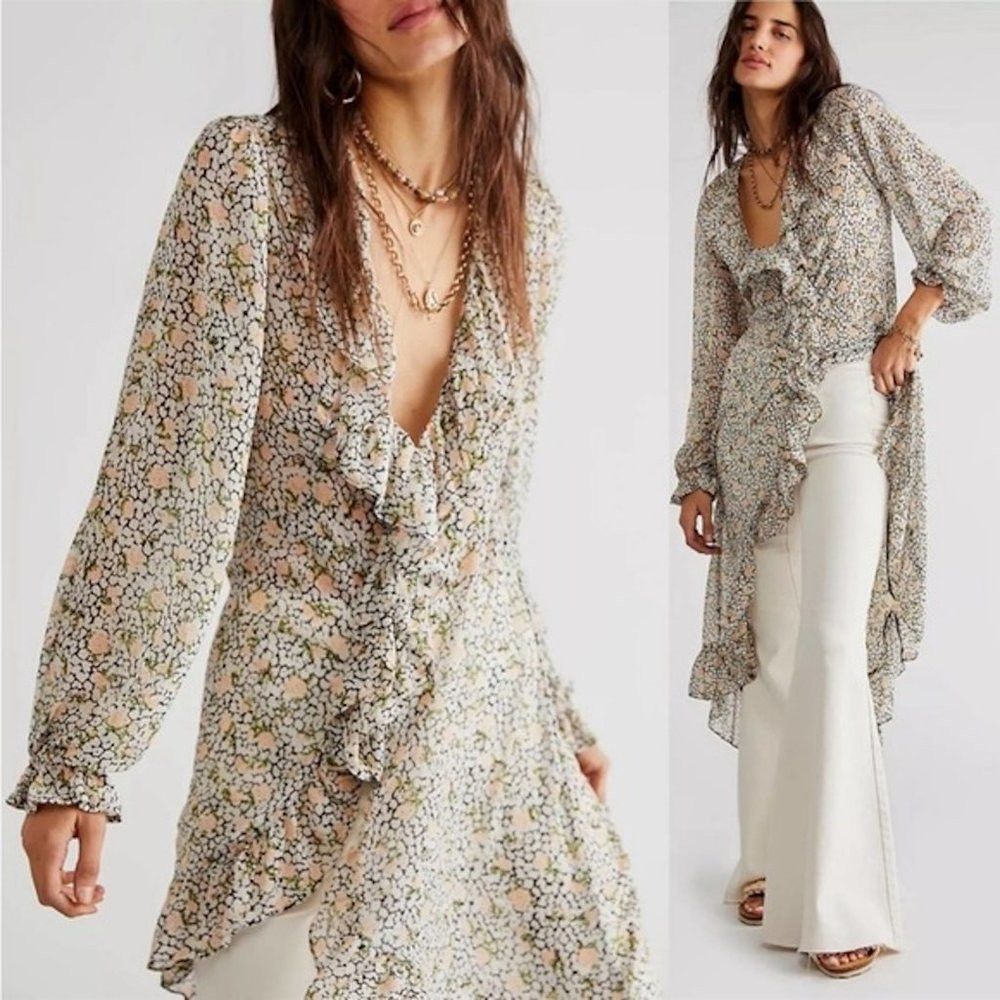 Free People NWT New $198 Free People Gigi Printed Maxi Dress Size S Size S / US 4 / IT 40 - 1 Thumbnail