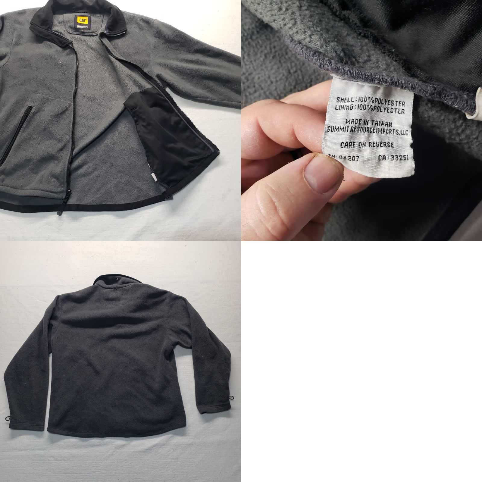 Vintage CAT Catupillar ITechnology Gray Fleece Jacket Coat Full Zip Adult Men's L Large Size US L / EU 52-54 / 3 - 8 Thumbnail