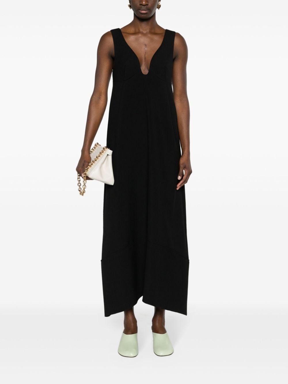 Jil Sander o1w1db10825 Dress in Black Size L / US 10 / IT 46 - 2 Thumbnail
