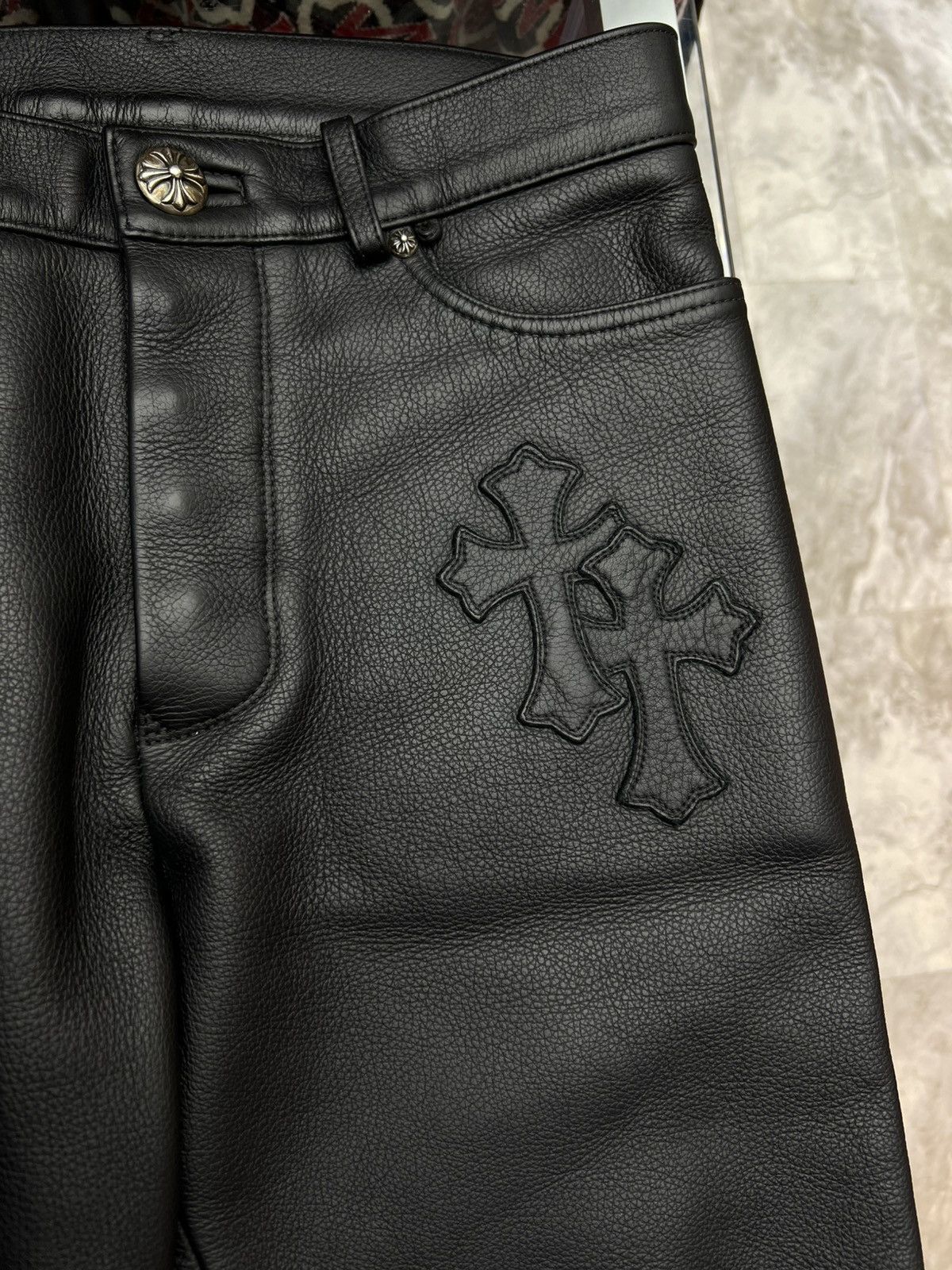 Chrome Hearts Chrome Hearts Cross 20 Patch Leather Pants Size US 30 / EU 46 - 6 Thumbnail