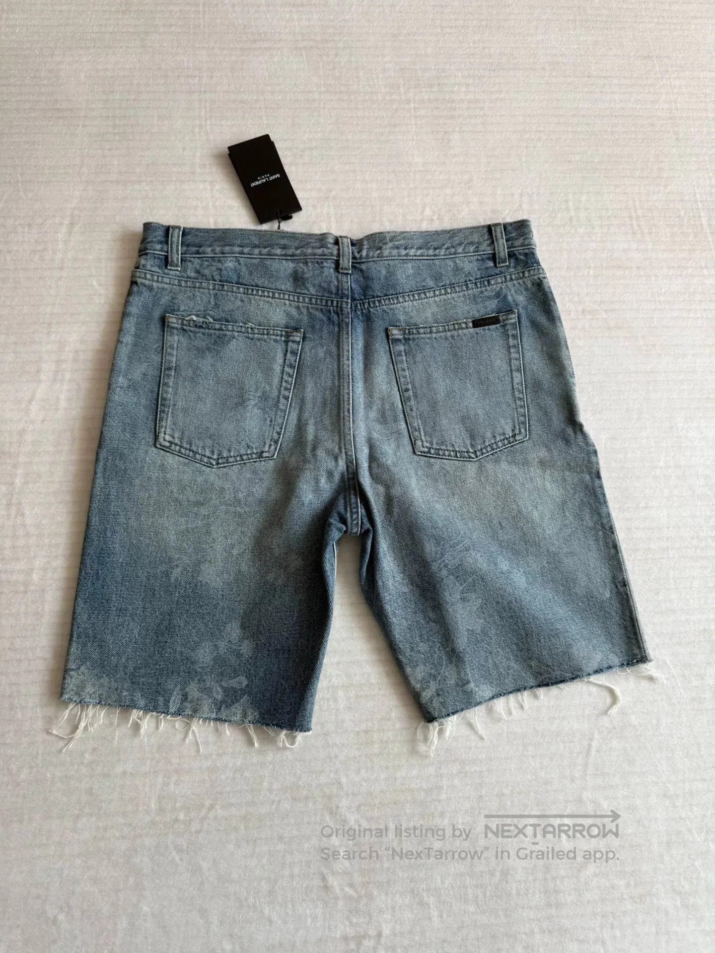 Yves Saint Laurent Saint Laurent Floral Print Denim Shorts. Size US 31 - 4 Thumbnail